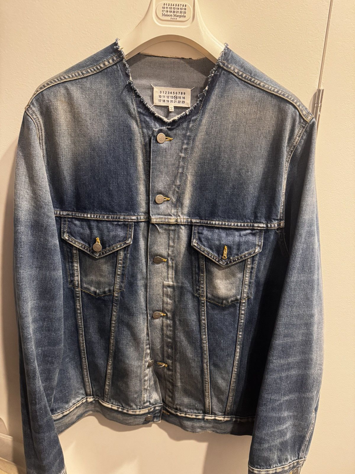 Maison Margiela Maison Margiela Collarless Denim Jacket Sz: 56 Size US XL / EU 56 / 4 - 2 Thumbnail