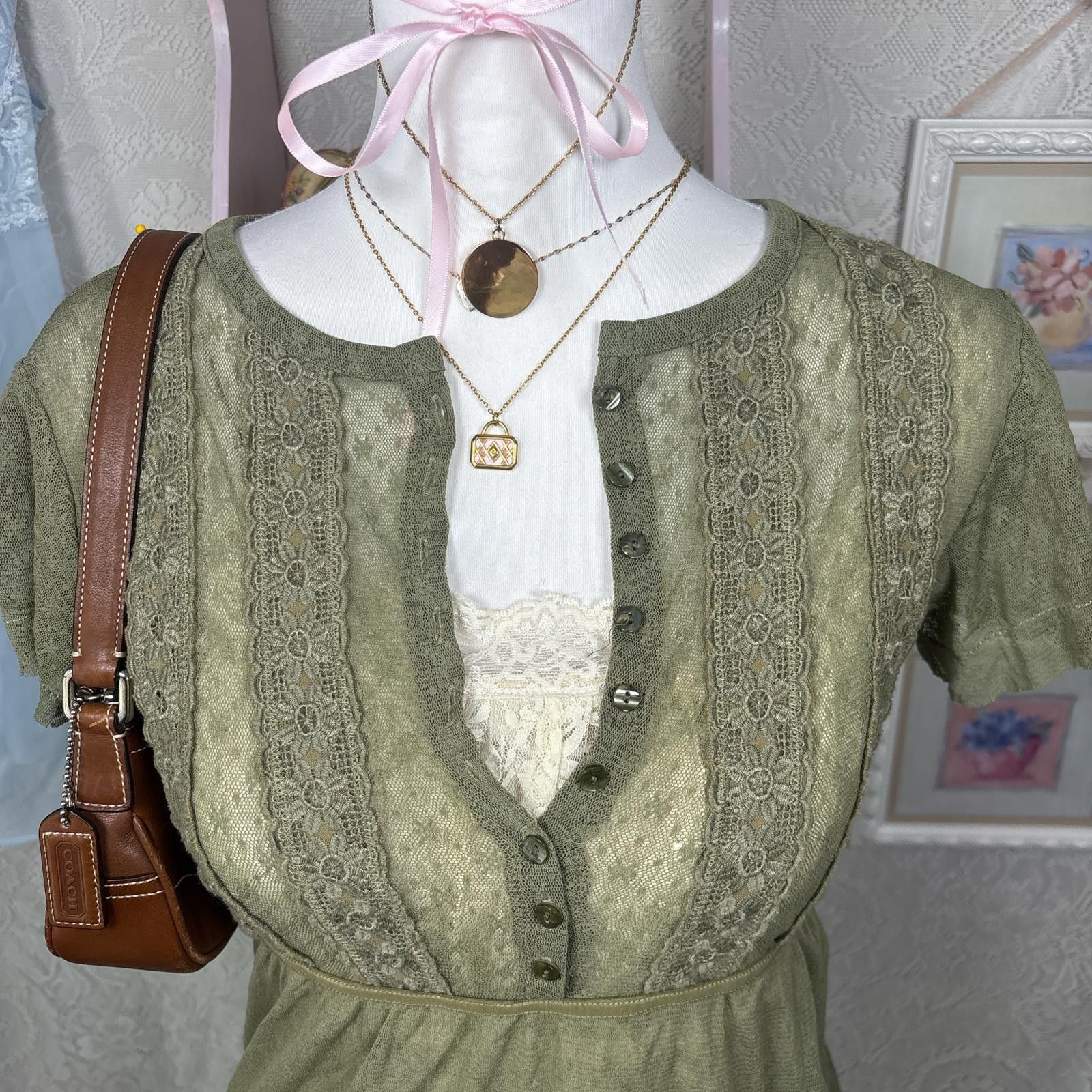 Free People free people green lace fairy blouse Size M / US 6-8 / IT 42-44 - 4 Thumbnail