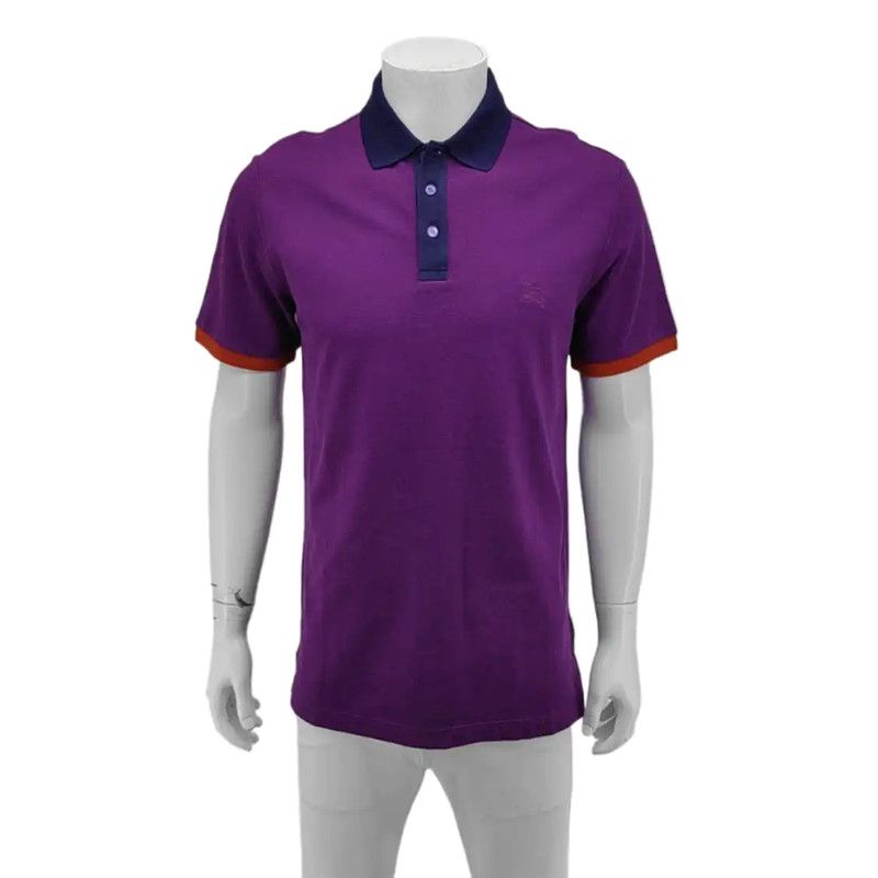 Burberry Burberry Men's Purple Cotton Polo Size US M / EU 48-50 / 2 - 1 Thumbnail