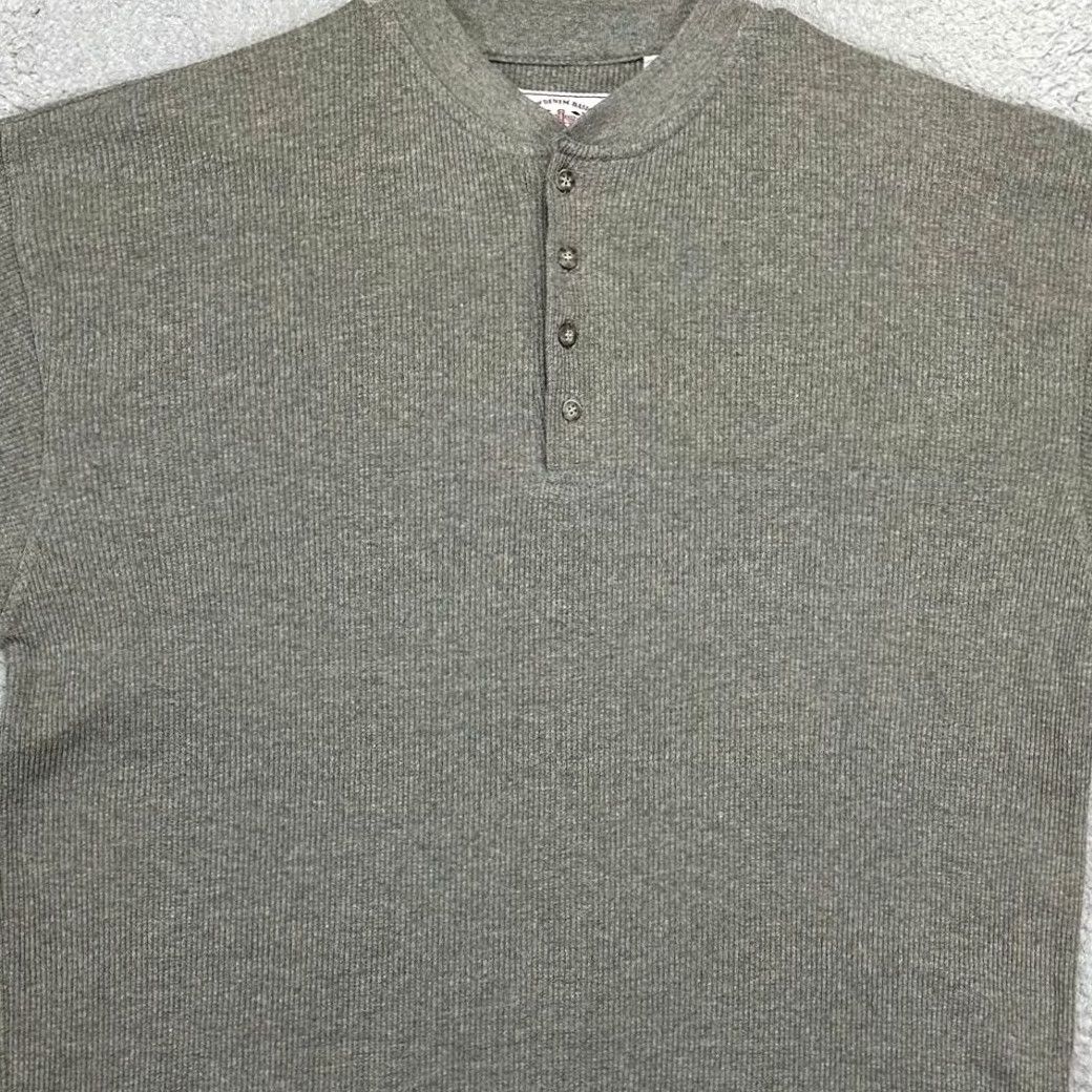 Bugle Boy VINTAGE Bugle Boy Sweater Mens Large Green Henley Thermal Waffle-Knit Pullover Size US L / EU 52-54 / 3 - 2 Thumbnail