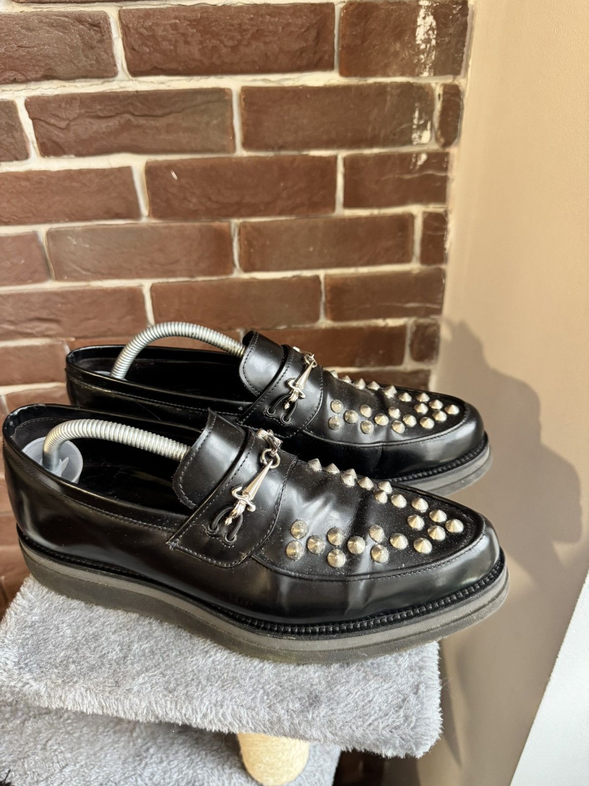 Leather Vintage Cesare Paciotti Studded Platform Derby Leather Shoes Size US 7 / EU 40 - 3 Thumbnail