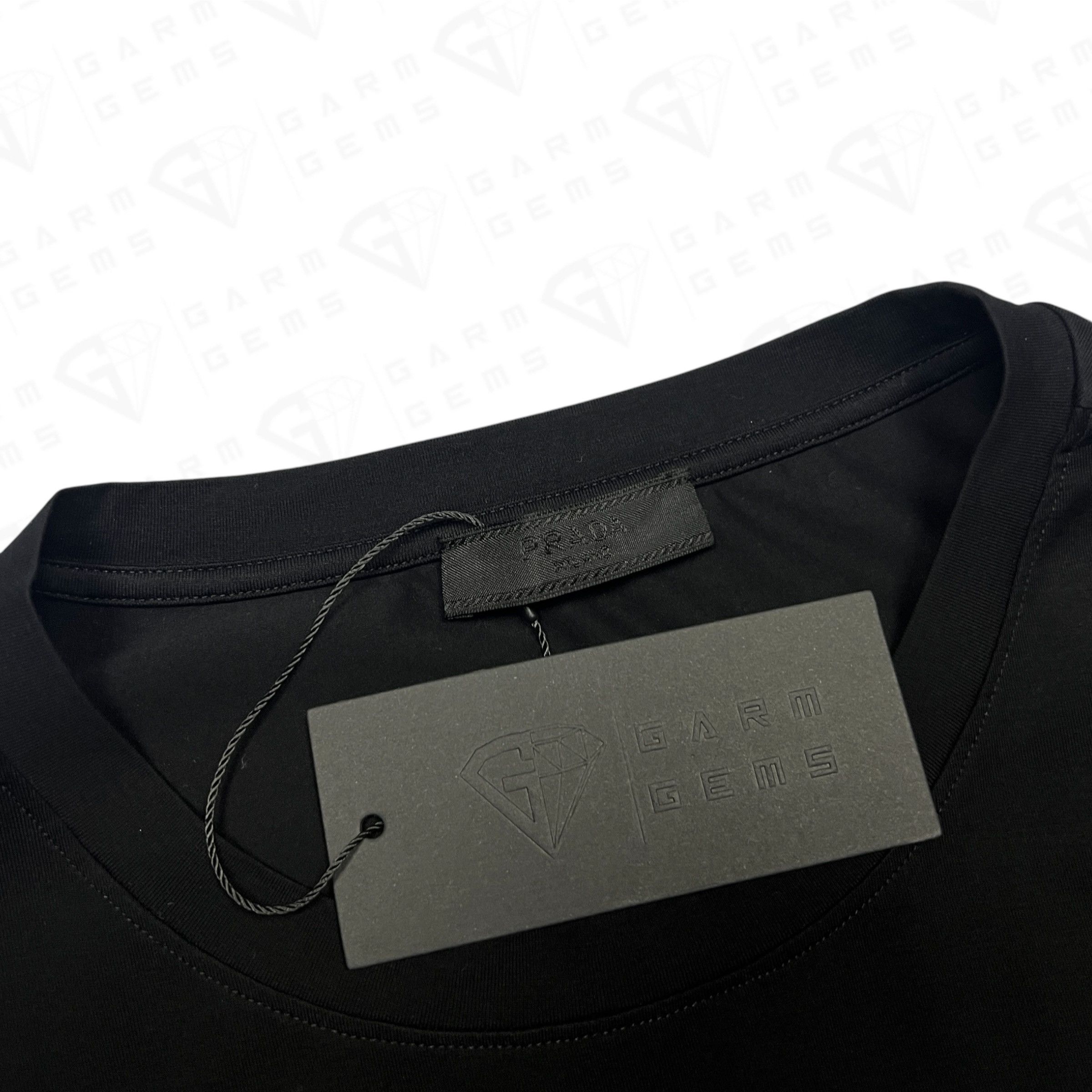 Prada Prada Embroidered Logo Stretch Cotton T-Shirt Size US L / EU 52-54 / 3 - 4 Thumbnail