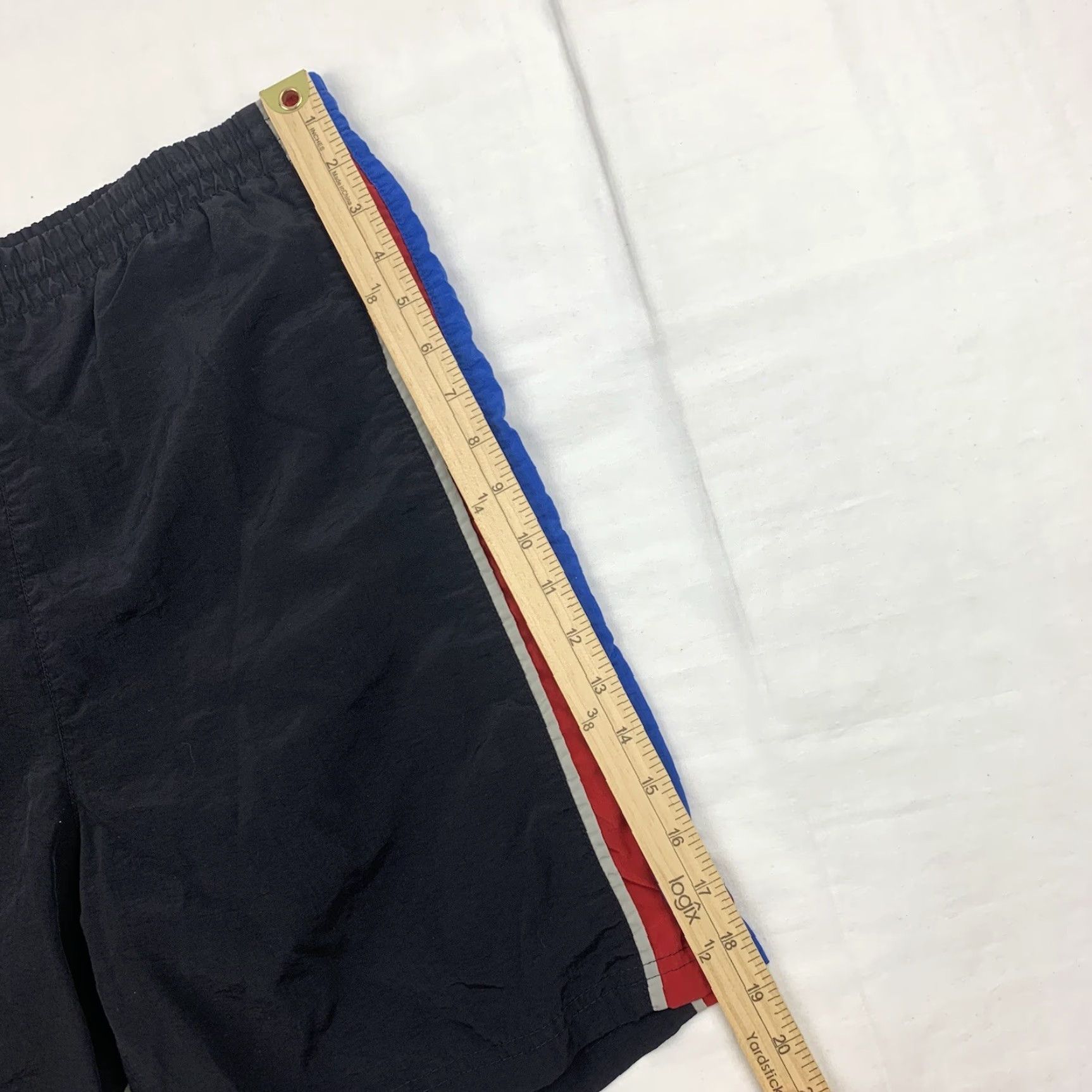 Chaps VINTAGE Chaps Ralph Lauren Swim Trunks Men M Black 90s Big Logo Spellout Size US 31 - 7 Thumbnail