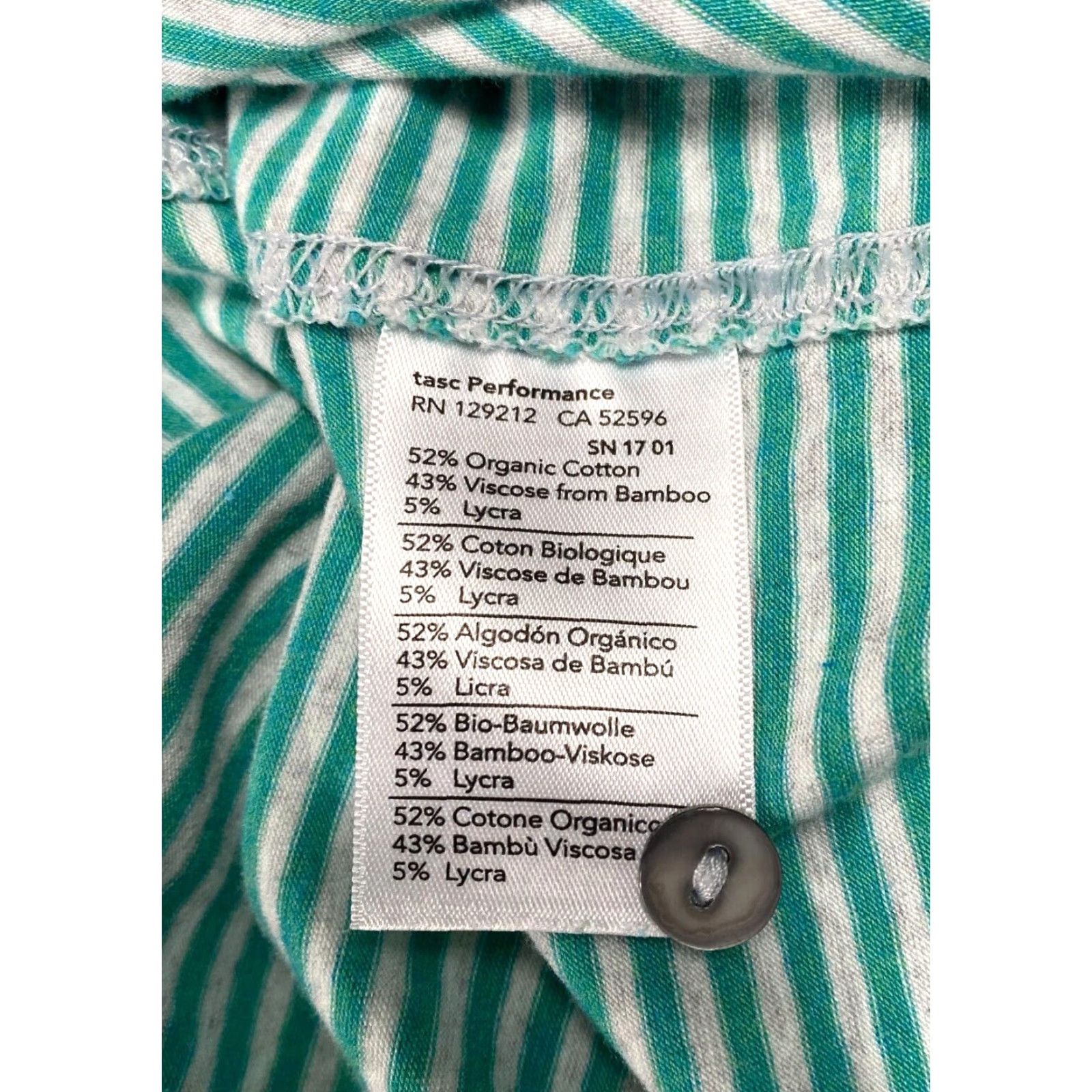 Vintage Tasc Performance Polo Shirt Men Striped Short Sleeve Button Collared Cotton Blend Size L Green Polo Mens Shirt Size US L / EU 52-54 / 3 - 7 Thumbnail