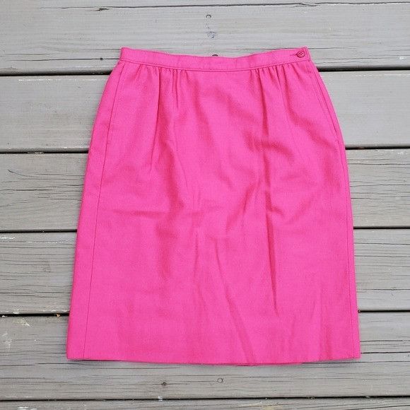 Pendleton × Vintage Vintage 80s Barbie Hot Pink Virgin Wool Preppy Acadamia Work Size 27" / US 4 / IT 40 - 3 Thumbnail