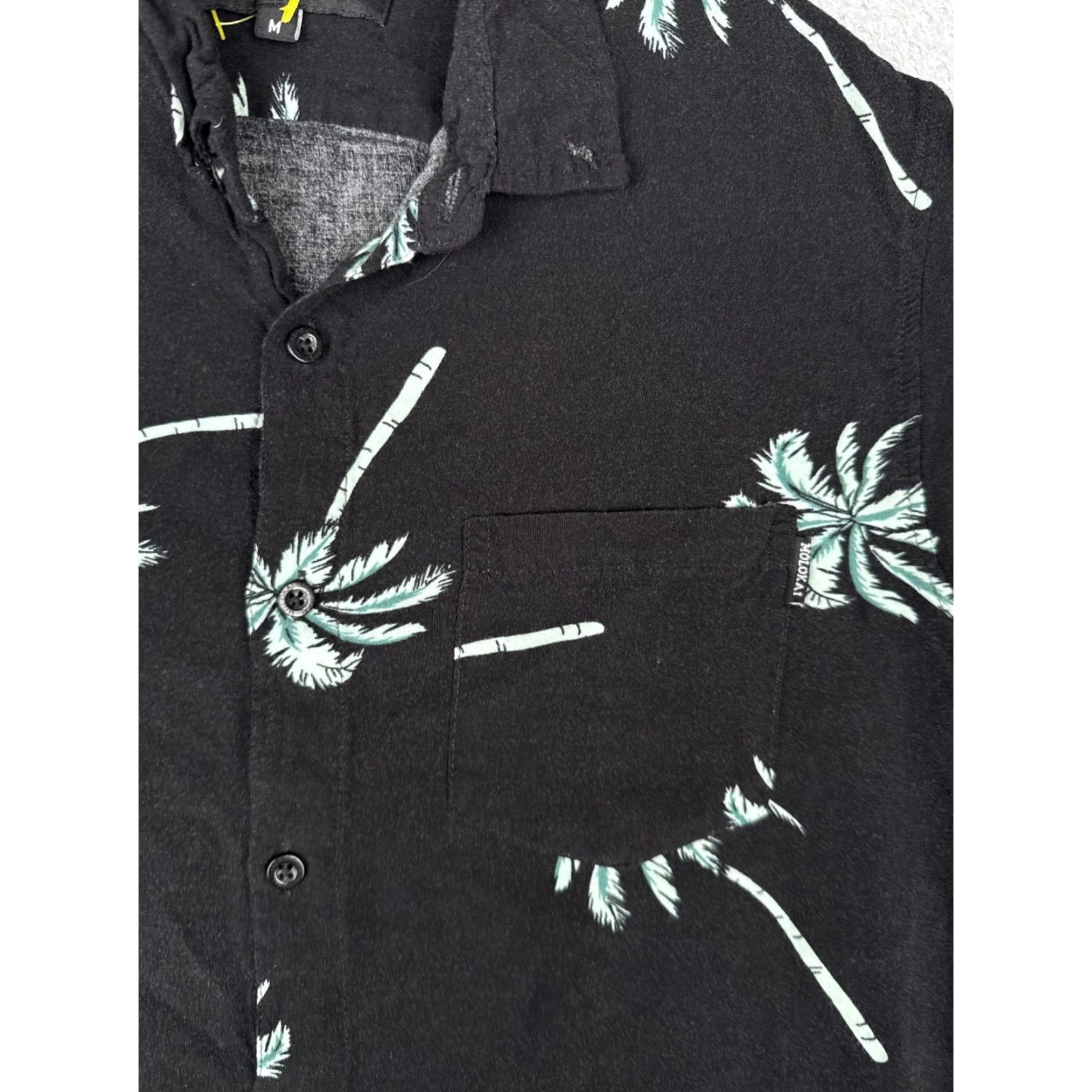 CO Molokai Surf Co Shirt Adult Medium Black Blue Floral Leaf 100% Rayon Hawaiian Size US M / EU 48-50 / 2 - 6 Thumbnail