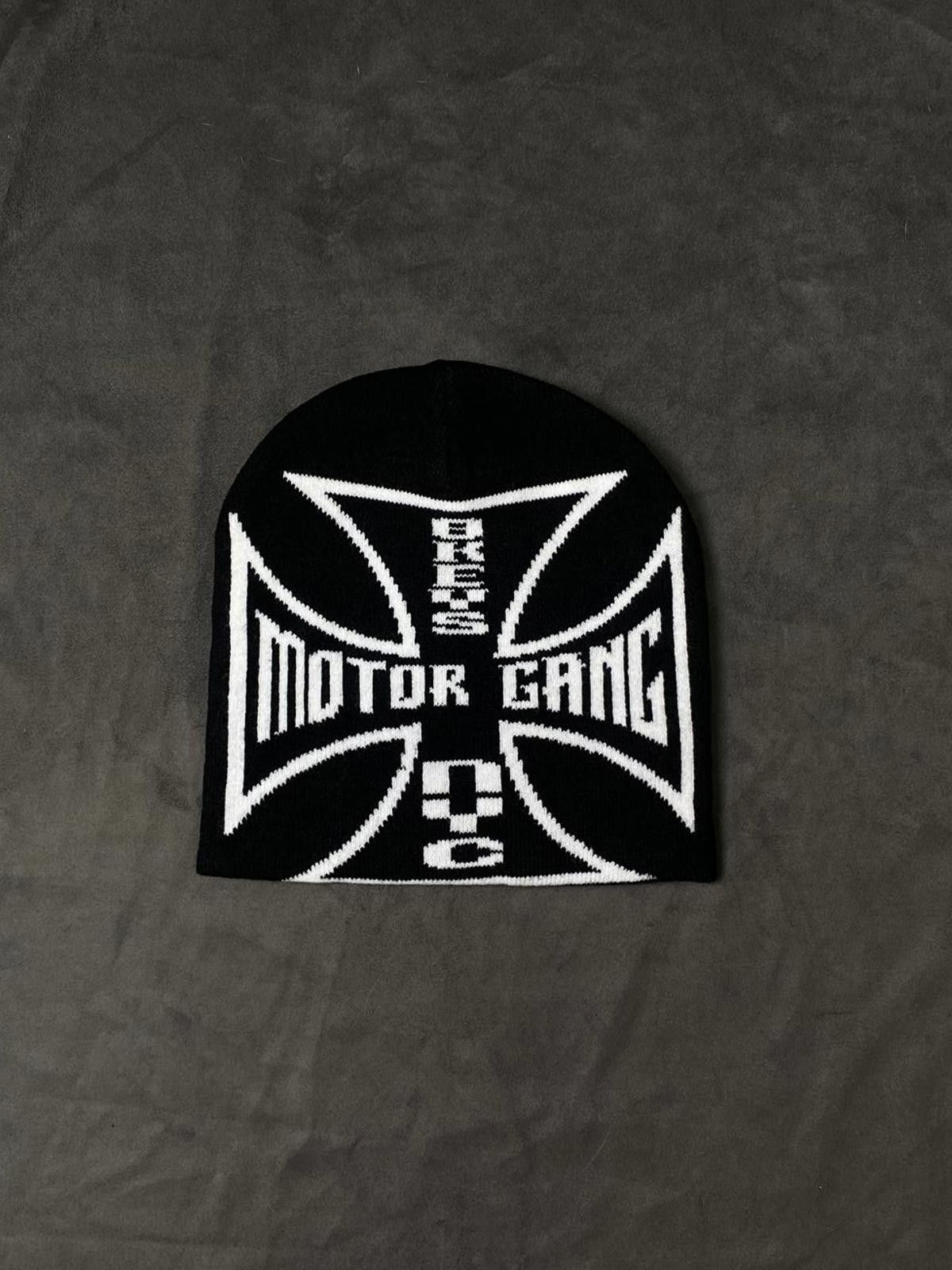Japanese Brand District8ny 8keys Motorgang Skully No Cuff Knit Black Beanie Size ONE SIZE - 1 Thumbnail