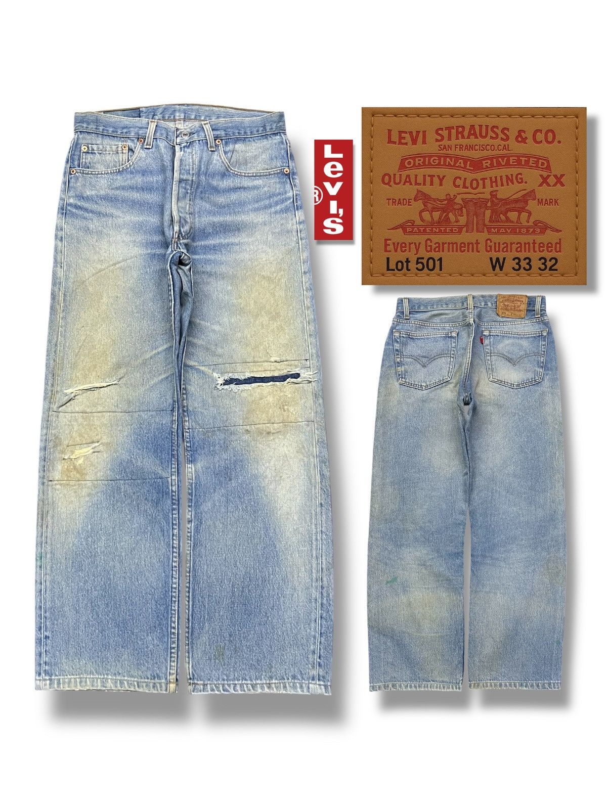 Levi's Vintage 90s Levi’s 502 Usa - Faded, Distressed Denim Size US 31 - 1 Thumbnail