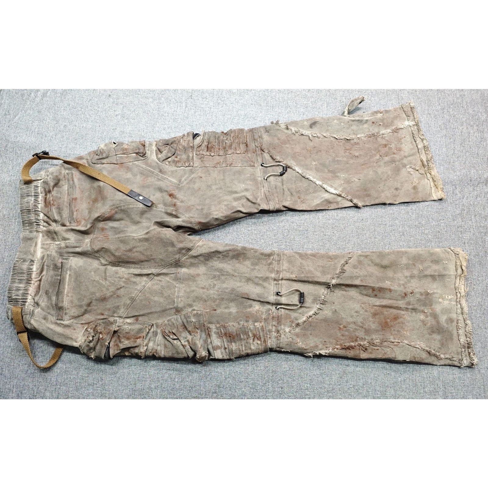 Japanese Brand Vintage Distressed Destroyed Wideleg Baggy Denim Cargo Pants Size US 30 / EU 46 - 6 Thumbnail
