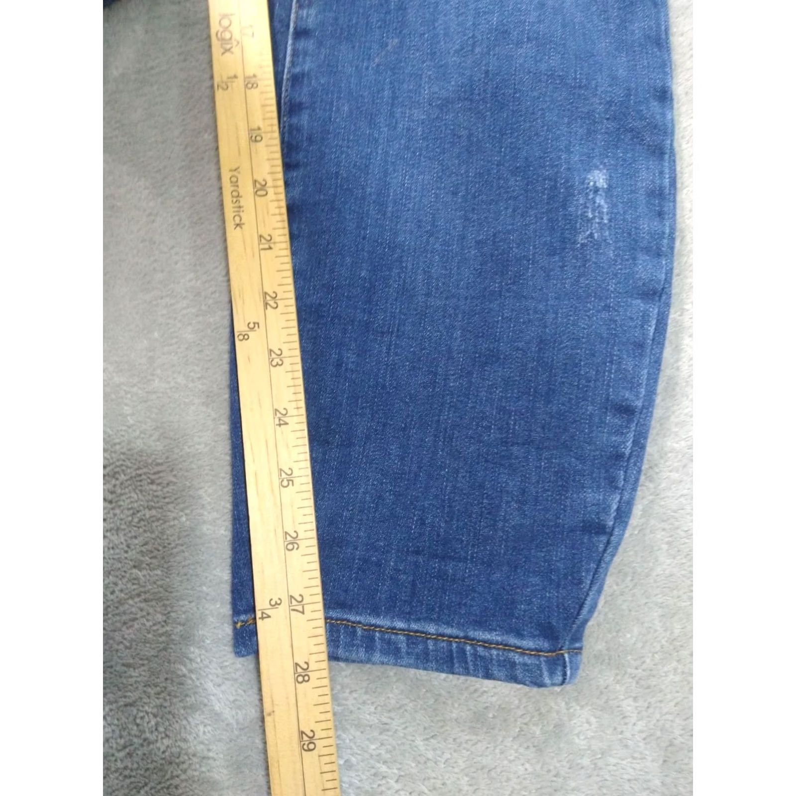 Vintage Judy Blue Jeans Womens 20W Denim Skinny Fit High Rise Stretch Distressed Jeans Womens Size 20W Blue 5-Pocket Size 42" / US 20 - 5 Thumbnail