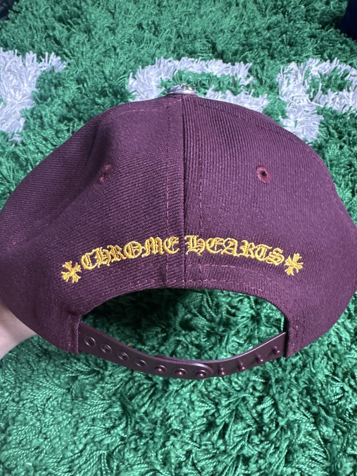 Chrome Hearts Chrome Hearts CH Baseball Burgundy Yellow Cap Size ONE SIZE - 2 Thumbnail