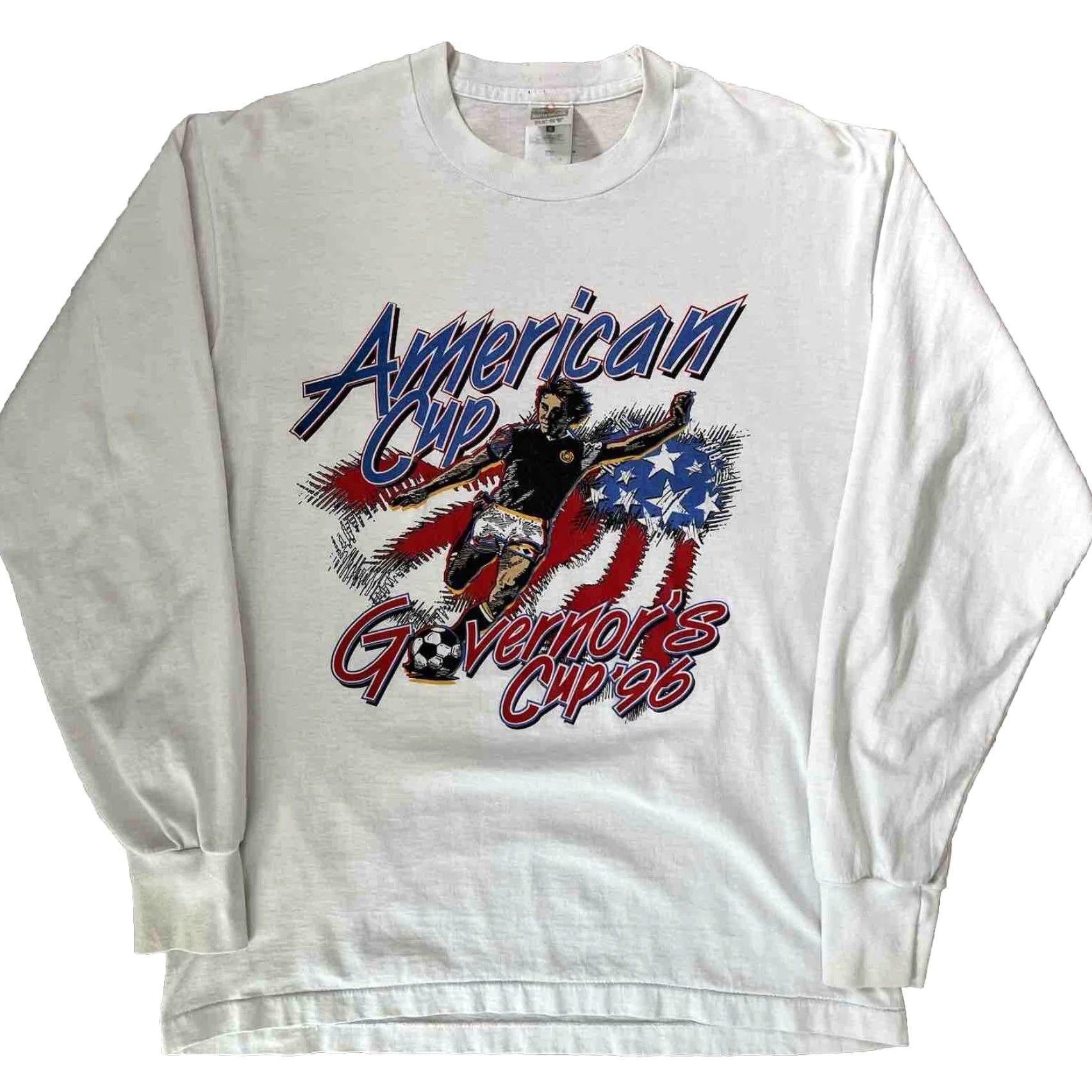 Vintage Vintage Governors American Soccer Cup Shirt L White 90s Football USA Men’s T-Shirt Size US L / EU 52-54 / 3 - 2 Thumbnail