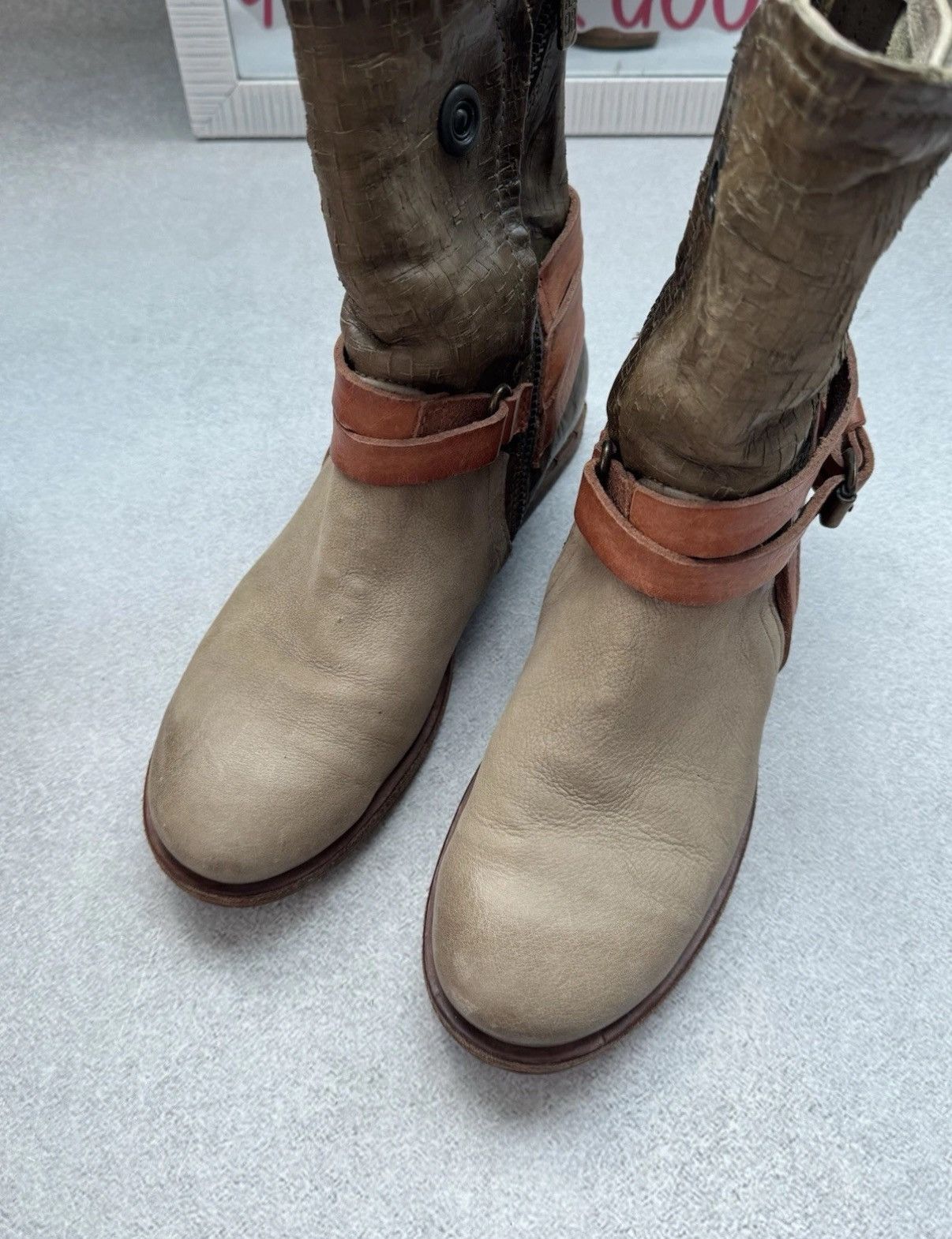 A.S.98 Vintage A.S 98 Airtep Swamp Ankle Women Leather Biker Boots Size US 6.5 / IT 36.5 - 3 Thumbnail