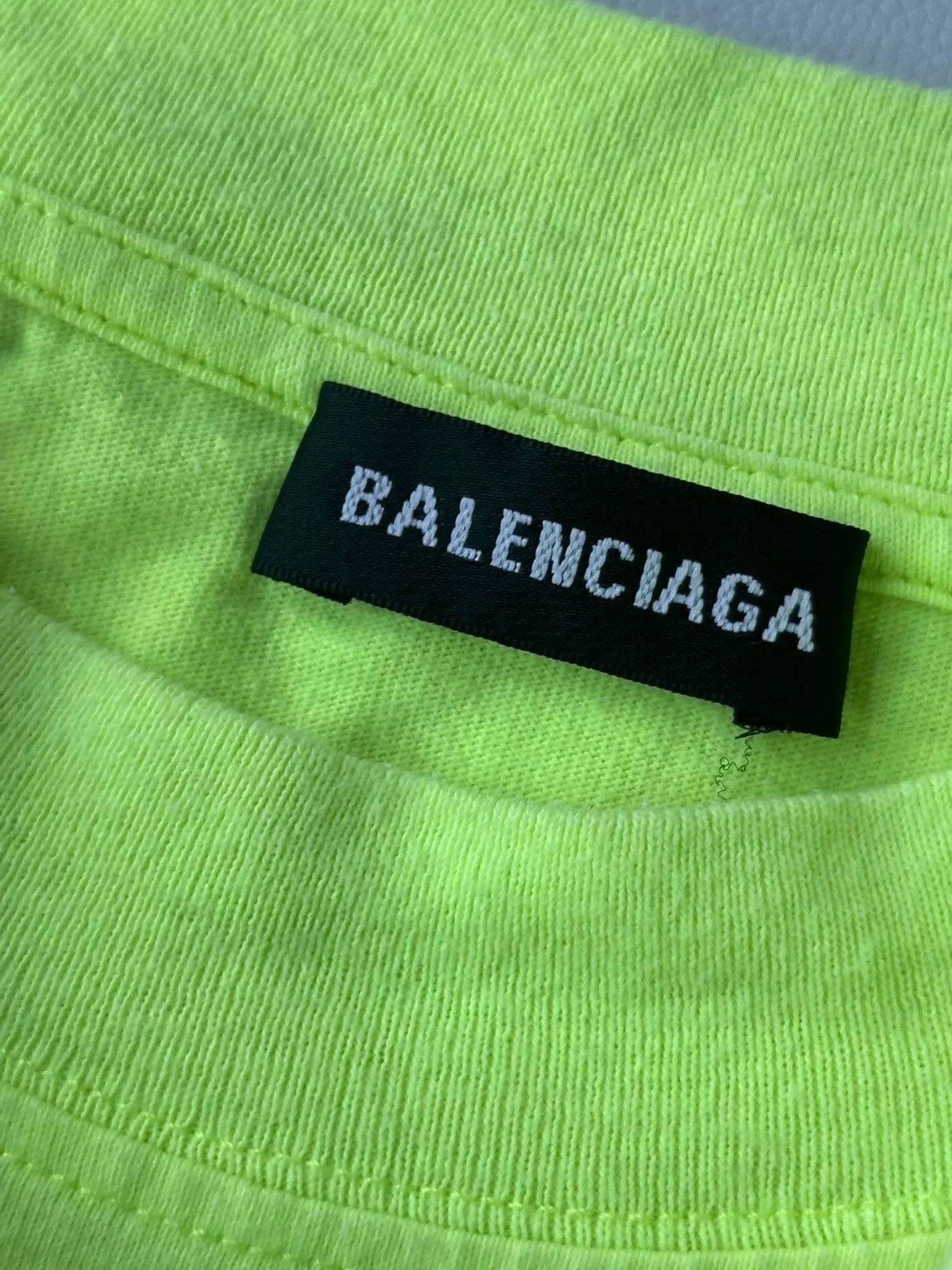 Balenciaga Balenciaga Fluorescent Green Cotton T-Shirt Size US M / EU 48-50 / 2 - 4 Thumbnail