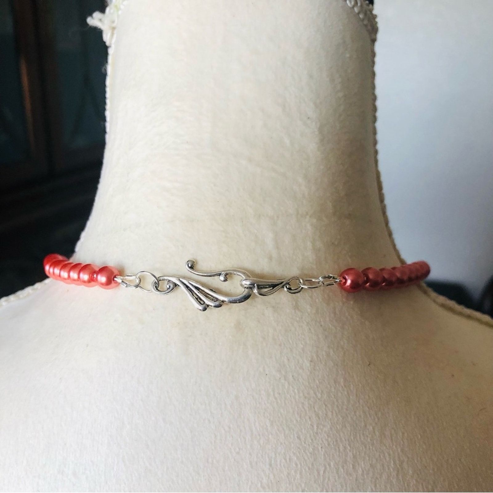 Handmade Handcrafted repurpose petroglyph style Pearl necklace Size ONE SIZE - 8 Thumbnail