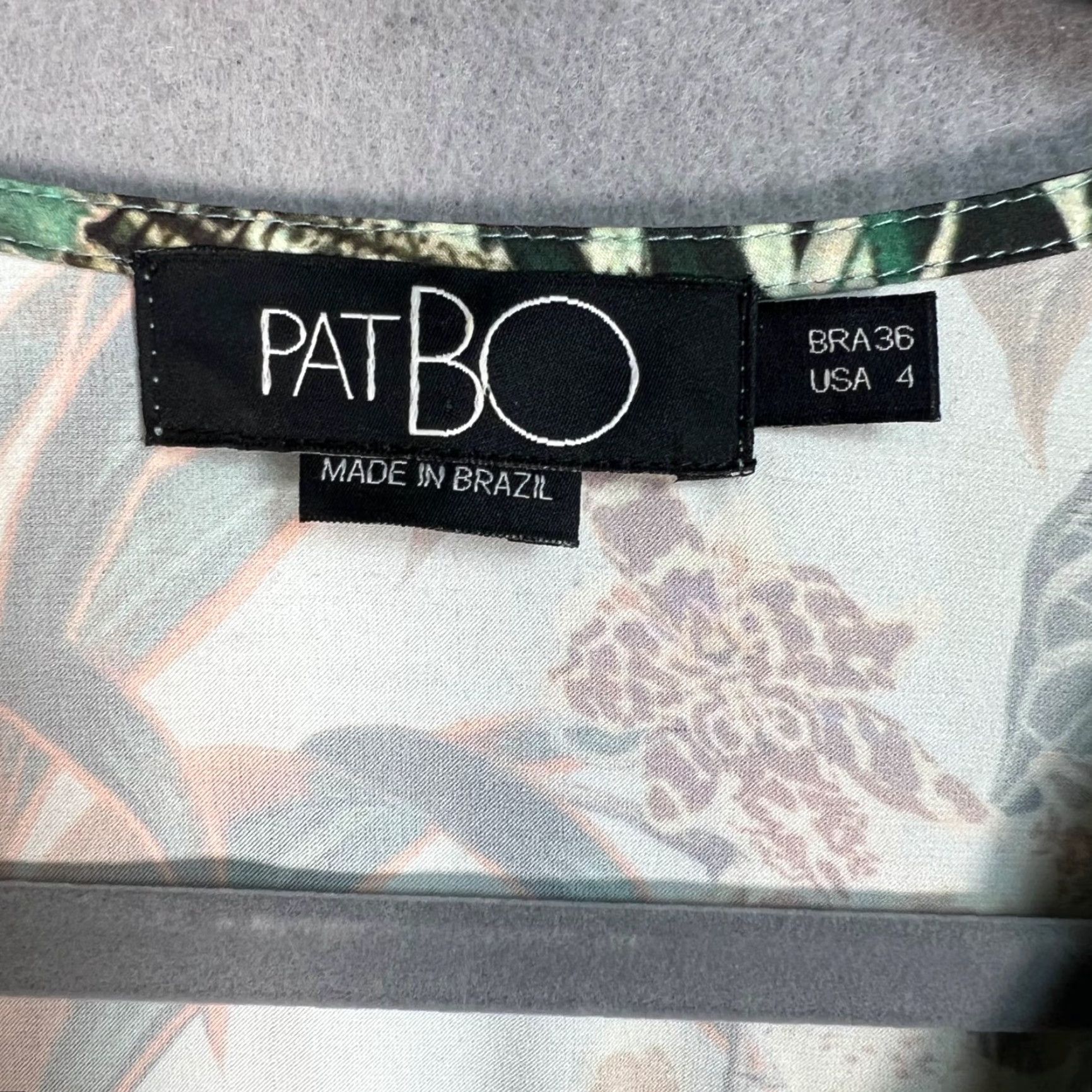 Vintage VINTAGE PatBo Floral Dress Maxi A-Line Midi Wrap Ruffle Hem Puff Sleeves V-Neck Green 4 Womens Size S / US 4 / IT 40 - 3 Thumbnail