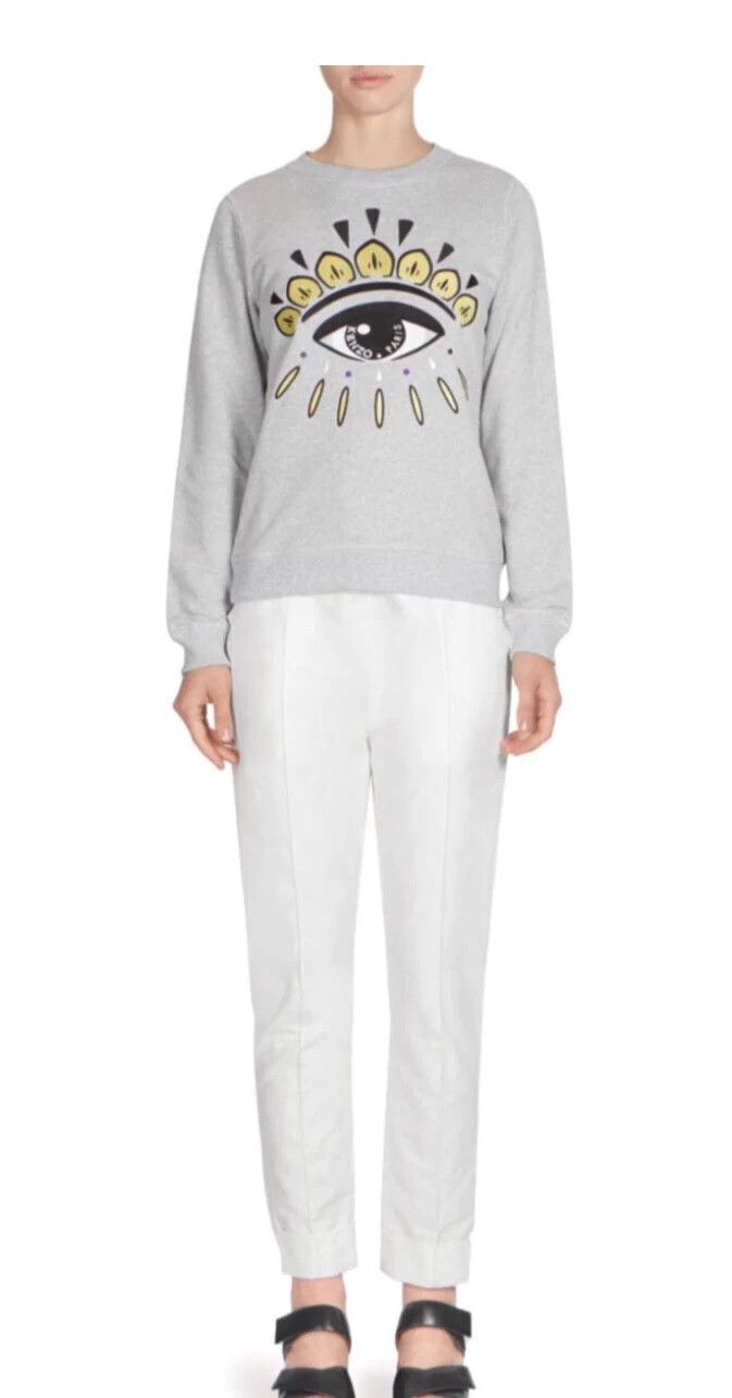 Kenzo KENZO Gray embroidered big eyes hoodie Size S / US 4 / IT 40 - 6 Thumbnail