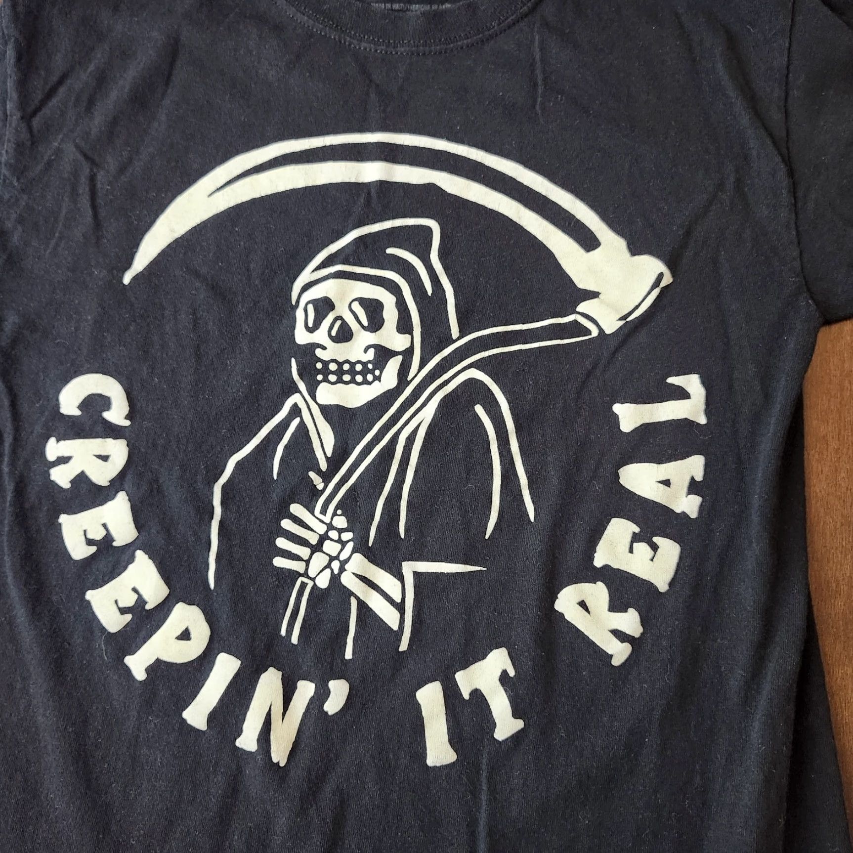 ESPIRIT Grim Reaper Creepin It Real Shirt Mens Small Halloween Graphic Black Tee Size US S / EU 44-46 / 1 - 3 Thumbnail
