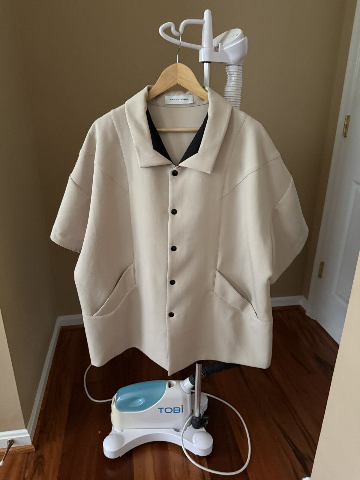 Kiko Kostadinov Lentz Overshirt Ivory Beige XS Size US XS / EU 42 / 0 - 2 Thumbnail