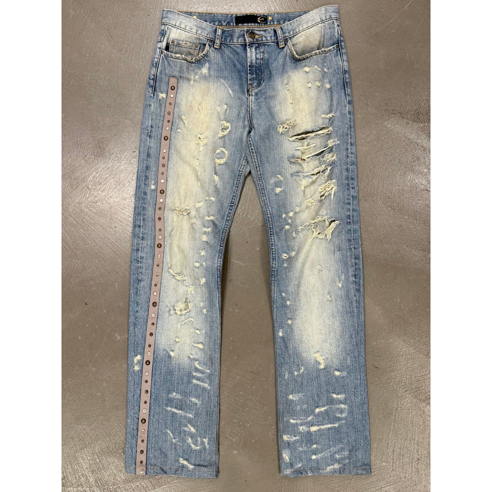 Roberto Cavalli 2000s Cavalli distressed studded jeans Size US 30 / EU 46 - 1 Thumbnail