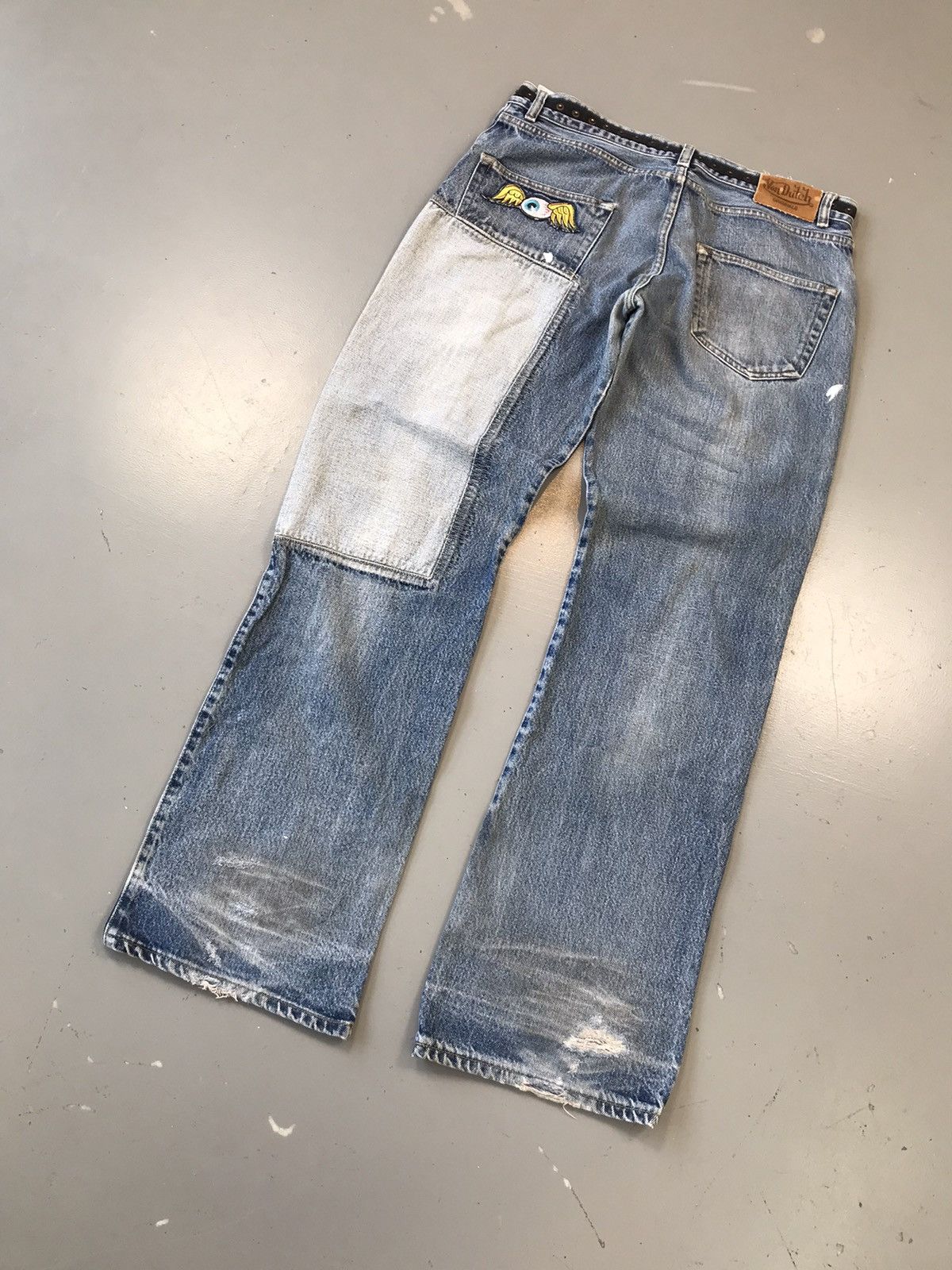 Vintage Super rare van Dutch 👀 printed spellout embroidered denim Size US 35 - 8 Thumbnail