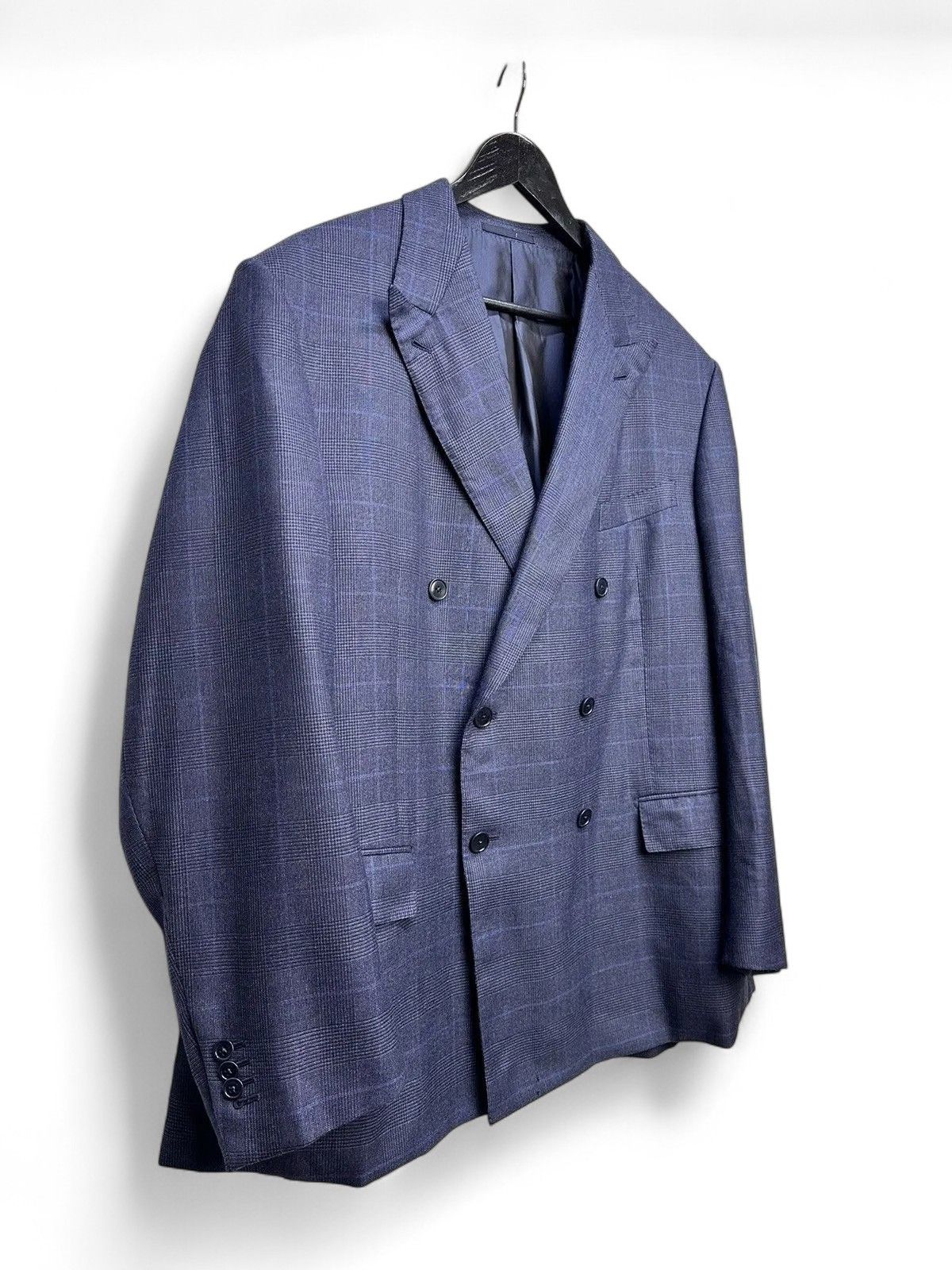 Ermenegildo Zegna Luxury Ermenegildo Zegna Wool Checked Navy Blazer Italy Size 48L - 3 Thumbnail
