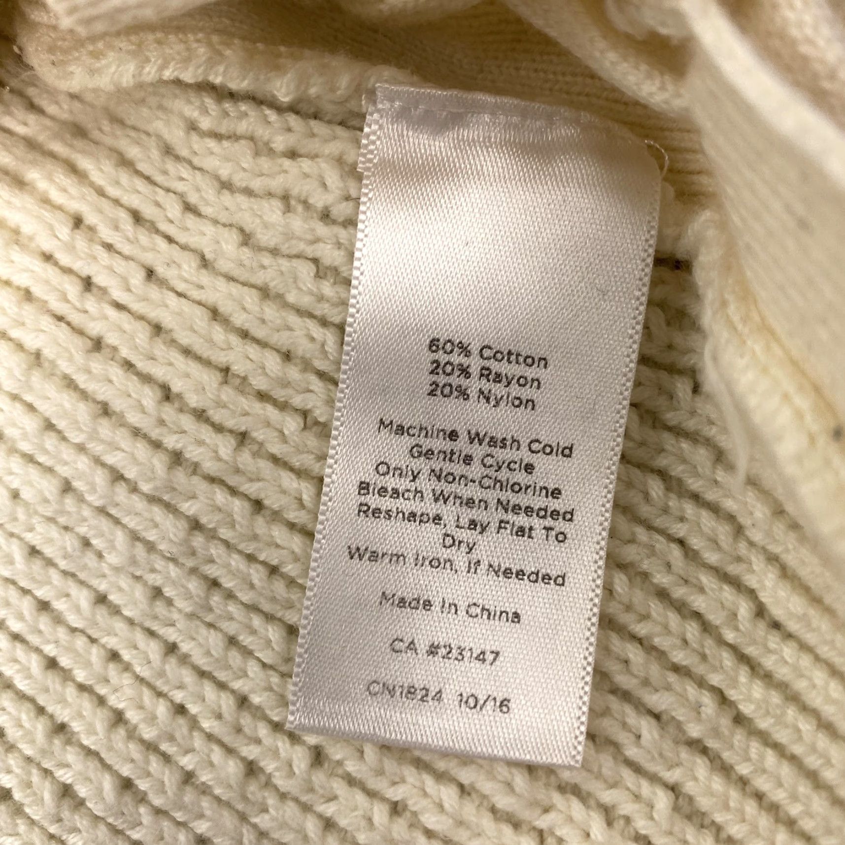 Talbots TALBOTS Sweater Womens Medium Ivory Crewneck Lace-Up Knit Pullover Size M / US 6-8 / IT 42-44 - 6 Thumbnail