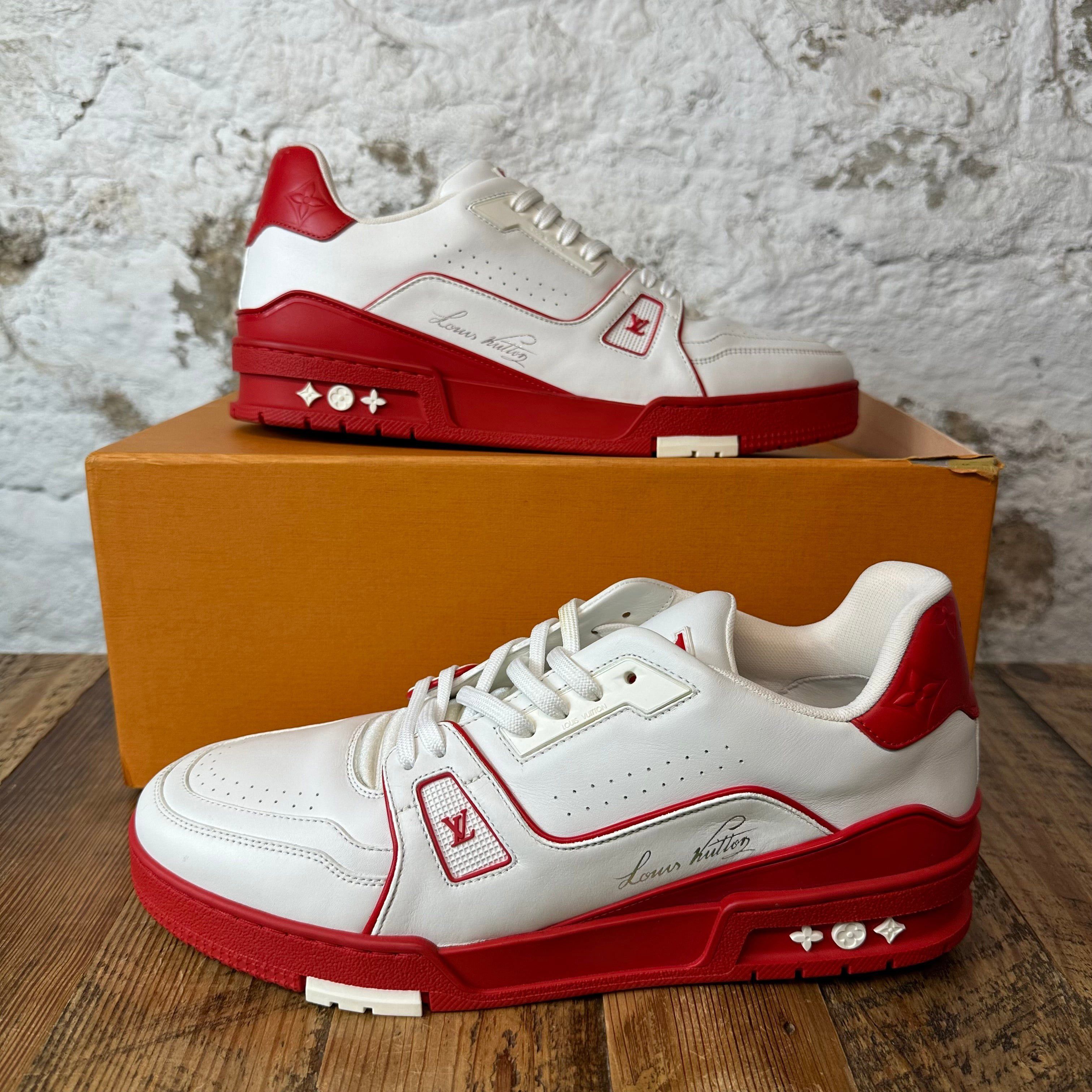 Louis Vuitton Louis Vuitton Trainer White Red Sneaker Sz 9.5 (8LV) Size US 9.5 / EU 42-43 - 1 Thumbnail