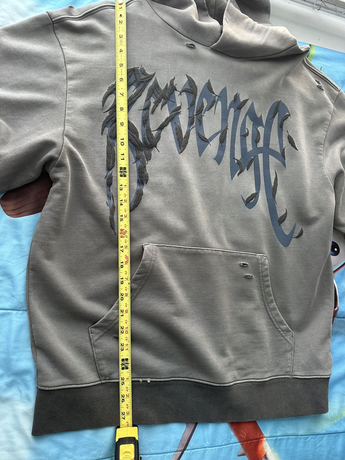 Revenge Revenge Dove Distressed Treated Hoodie Grey/Blue Size US M / EU 48-50 / 2 - 6 Thumbnail