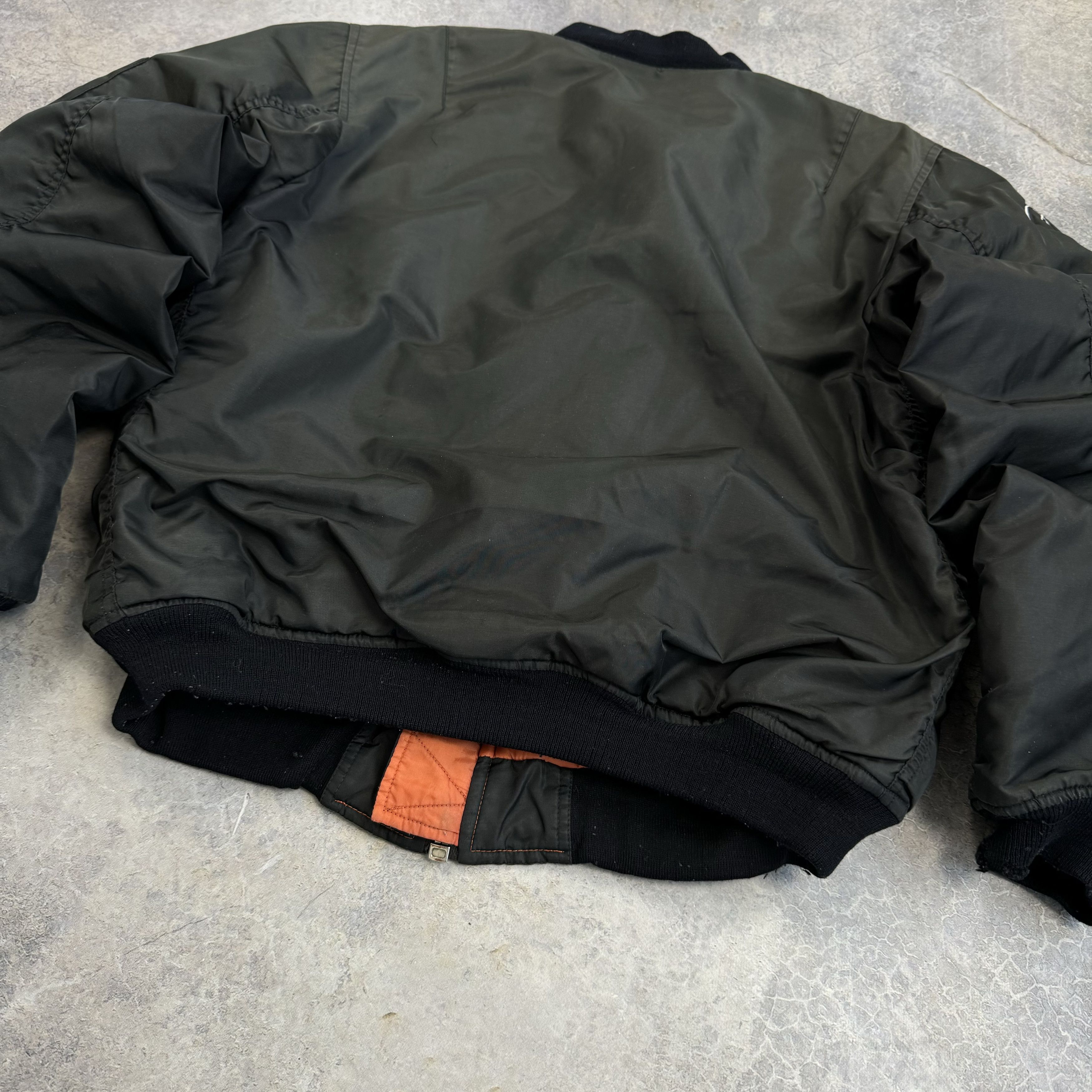 Vintage 90's FADED FENDER USA GUITAR MA-1 BOMBER FLIGTH JACKET Size US M / EU 48-50 / 2 - 9 Thumbnail