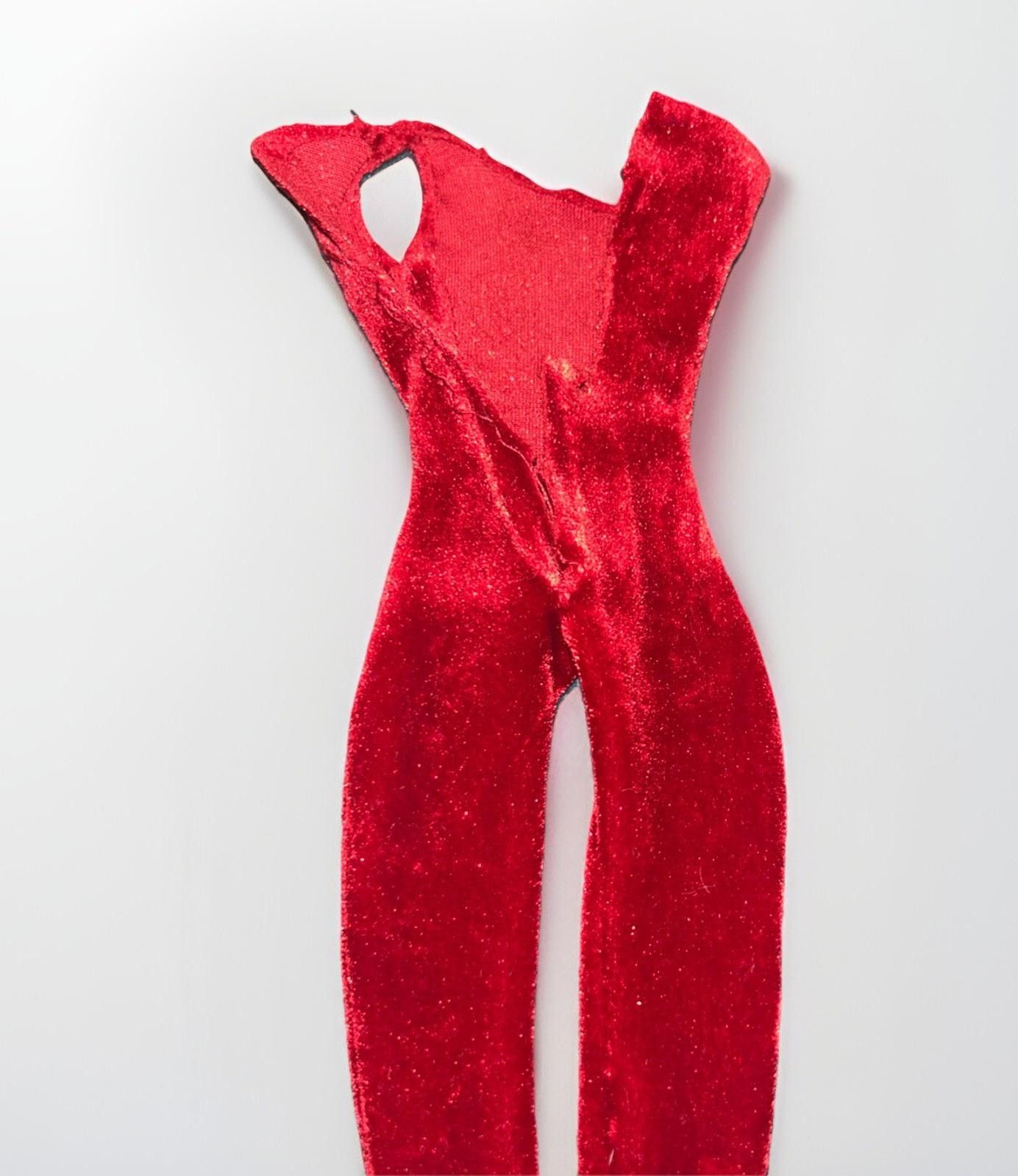 Designer Barbie Vtg 1998 Velvet Burgundy Jumpsuit w/Attatched Socks Size ONE SIZE - 4 Thumbnail