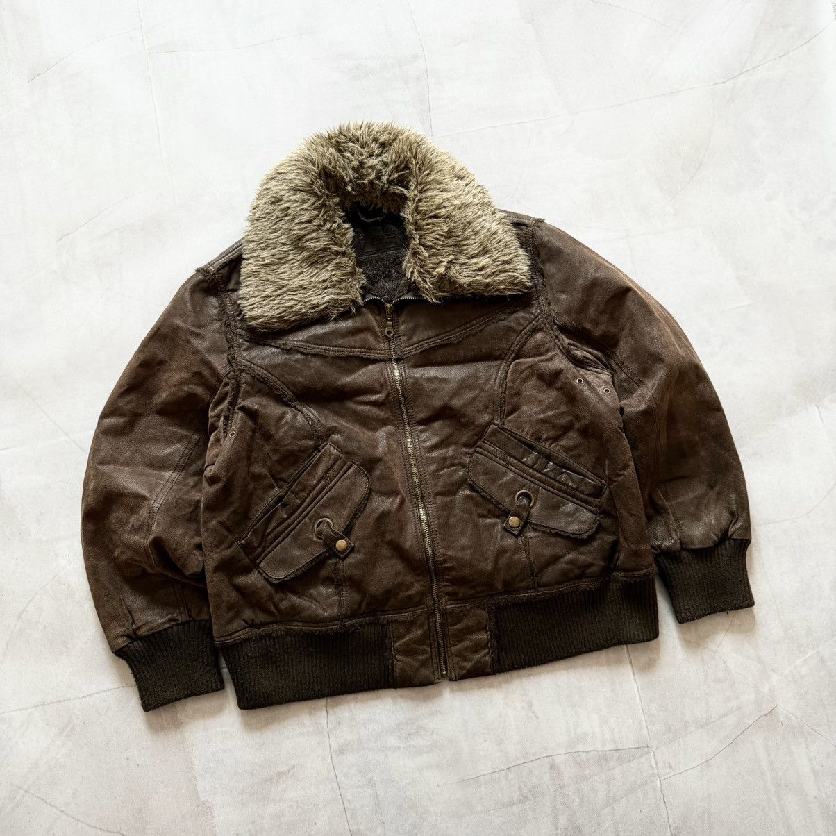 Hysteric Glamour × Undercover Leather Y2K Bomber Jacket Fur LGB If Six Was Nine Vibe Size L / US 10 / IT 46 - 1 Thumbnail