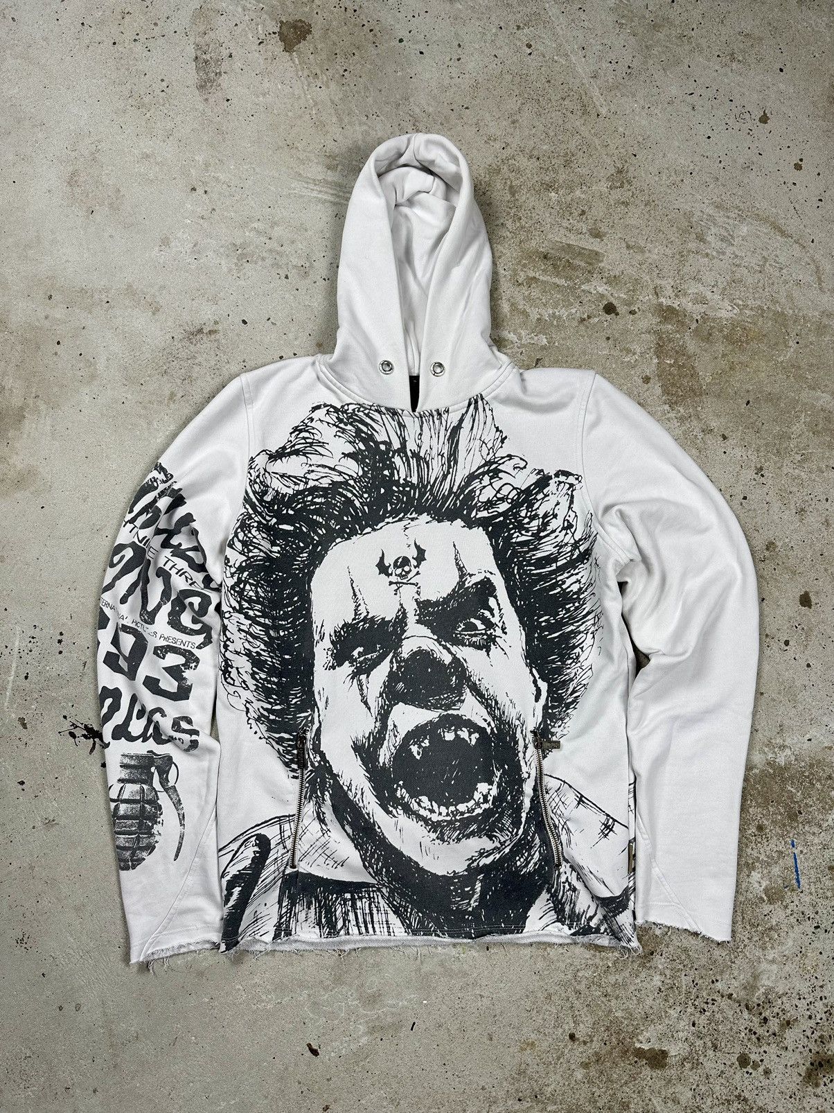Japanese Brand × Vintage Vintage Y2K Yakuza Mafia Screaming Man Hoodie Archive Size US M / EU 48-50 / 2 - 1 Thumbnail