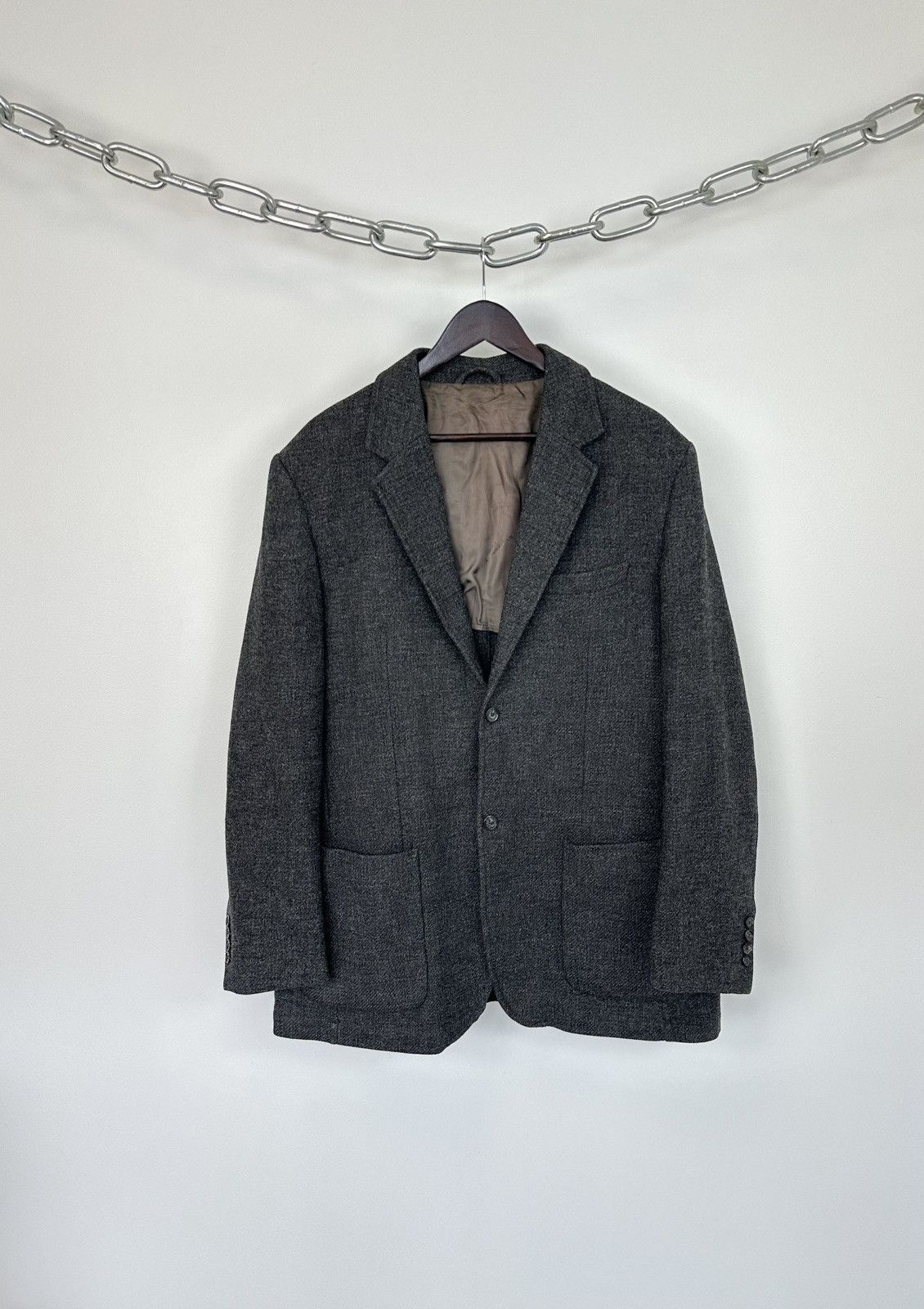 Vintage 90s Burberry Nova Check Designer Wool Blazer Jacket