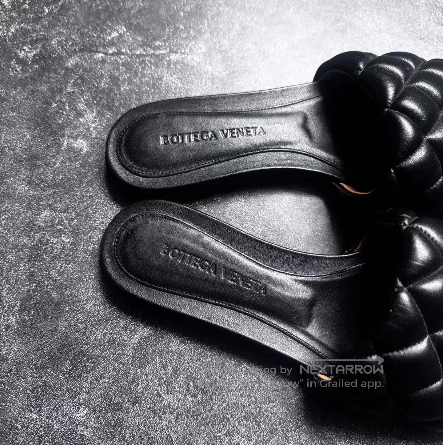 Bottega Veneta Bottega Veneta BV Black Pineapple Lambskin Slippers| Size US 5.5 / IT 35.5 - 4 Thumbnail