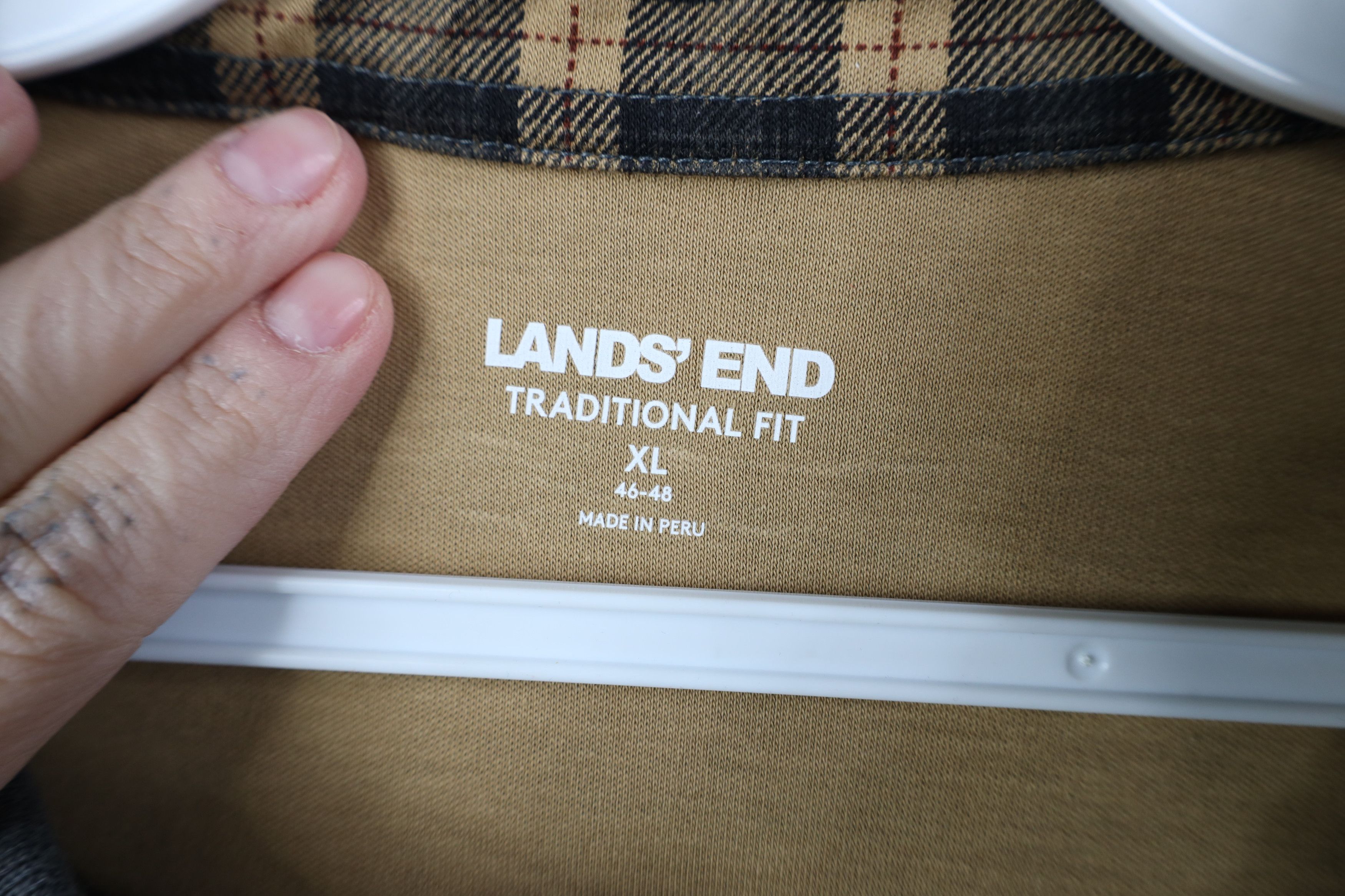 Lands' End Vintage Y2K Lands End Long Sleeve Polo Shirt Plaid Cotton Size US XL / EU 56 / 4 - 7 Thumbnail