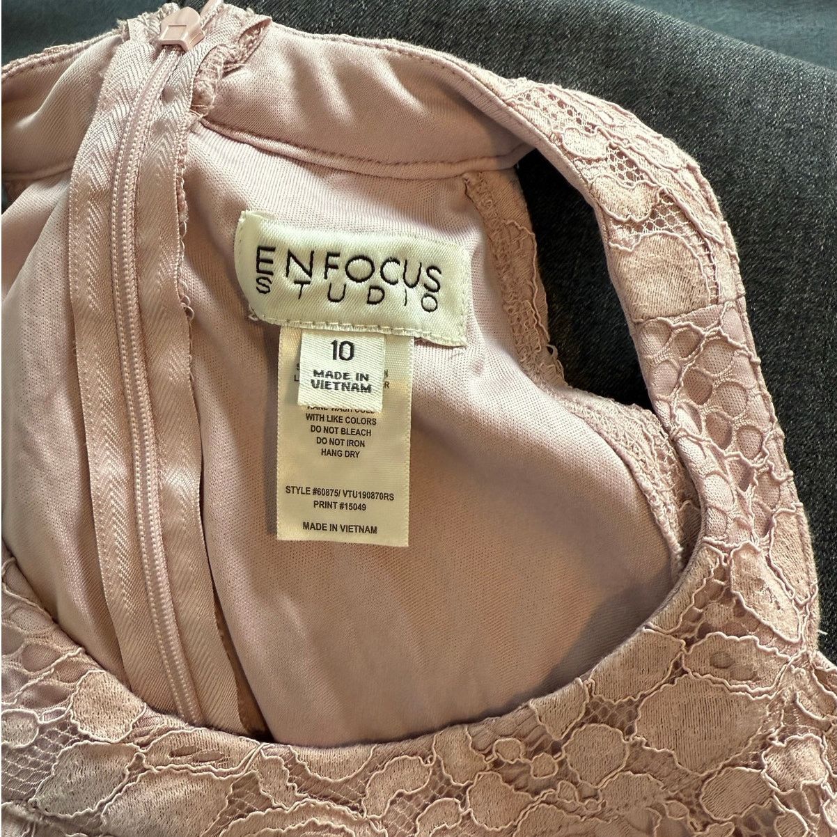 Nordstrom Enfocus Studio Formal Maxi Dress, S 10. Rose Blush Pink Lace Size L / US 10 / IT 46 - 7 Thumbnail
