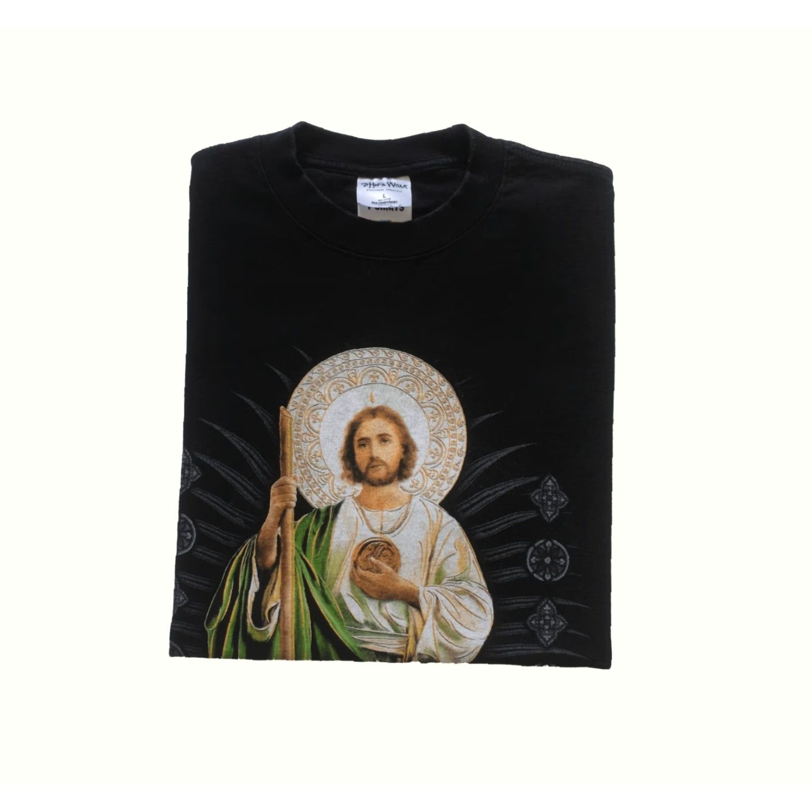 Vintage VINTAGE Shaka Wear SAN JUDAS ST JUDE VTG Y2K HEAVYWEIGHT COTTON BLACK GRAPHIC T-SHIRT Mens SZ L Size US L / EU 52-54 / 3 - 2 Thumbnail