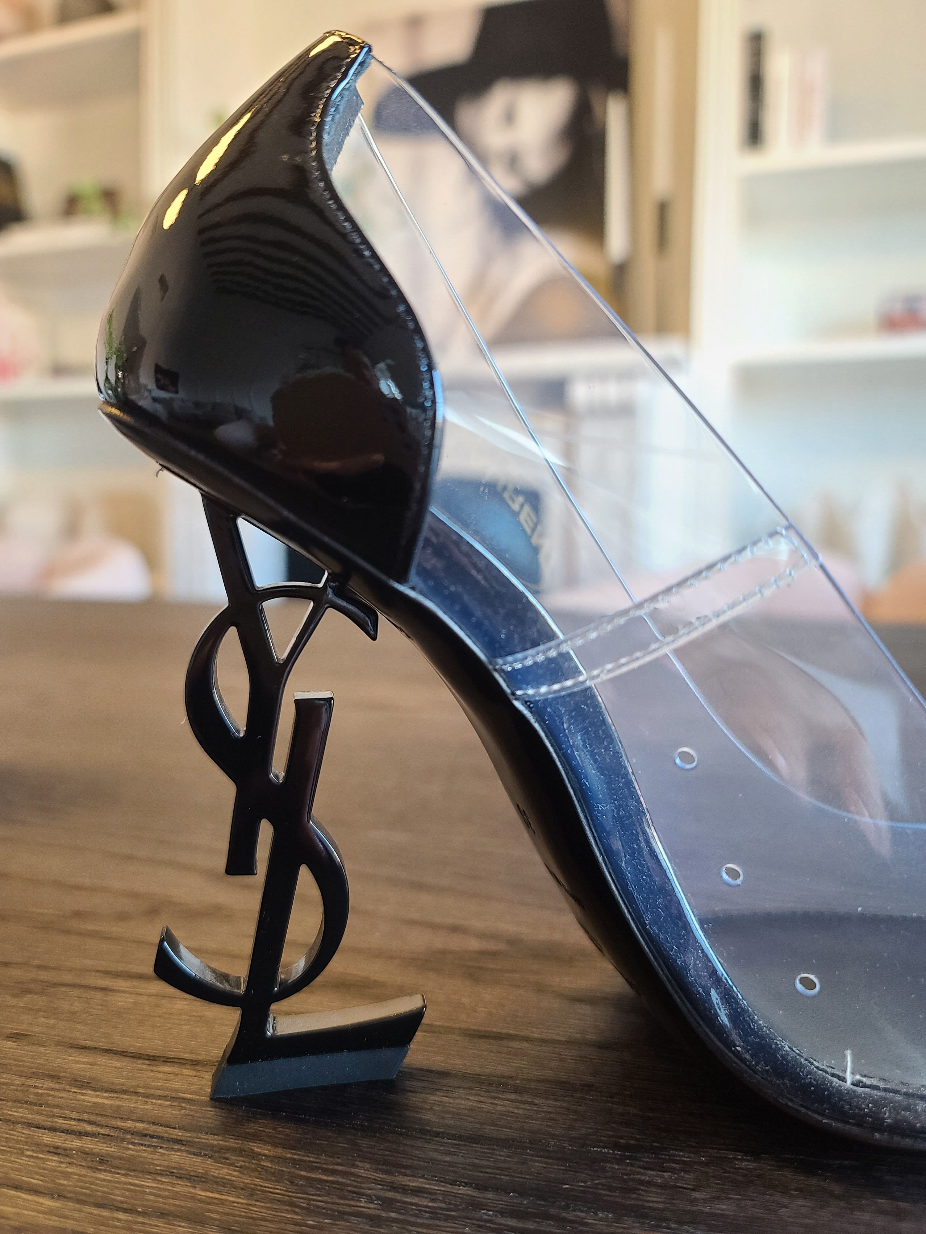 Yves Saint Laurent YSL Opyum Pump Transparent/Patent Leather Heel 110 (Size 36) Size US 6 / IT 36 - 4 Thumbnail