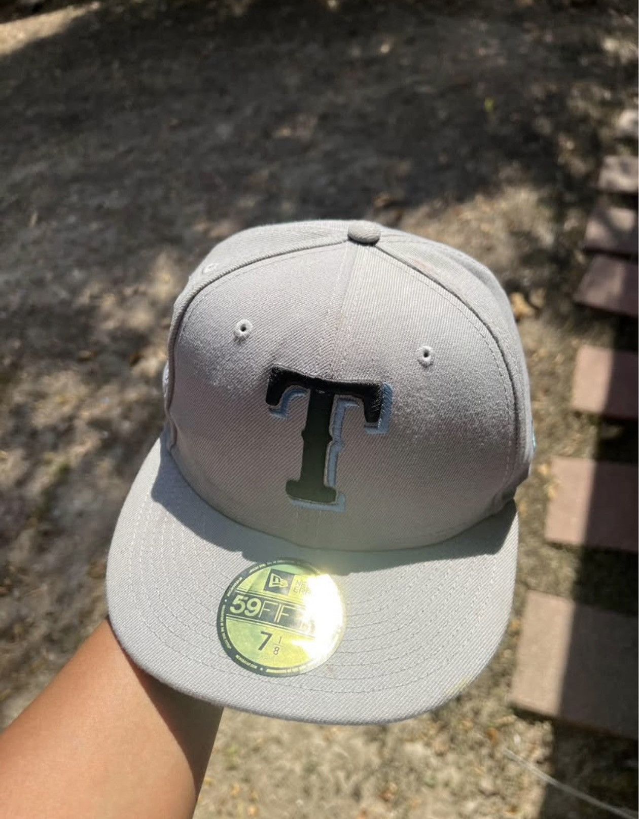 New Era NewEra Tx Rangers Gray 1995 MLBAll-Star Sky Blue 59FIFTY Hat Size ONE SIZE - 2 Thumbnail