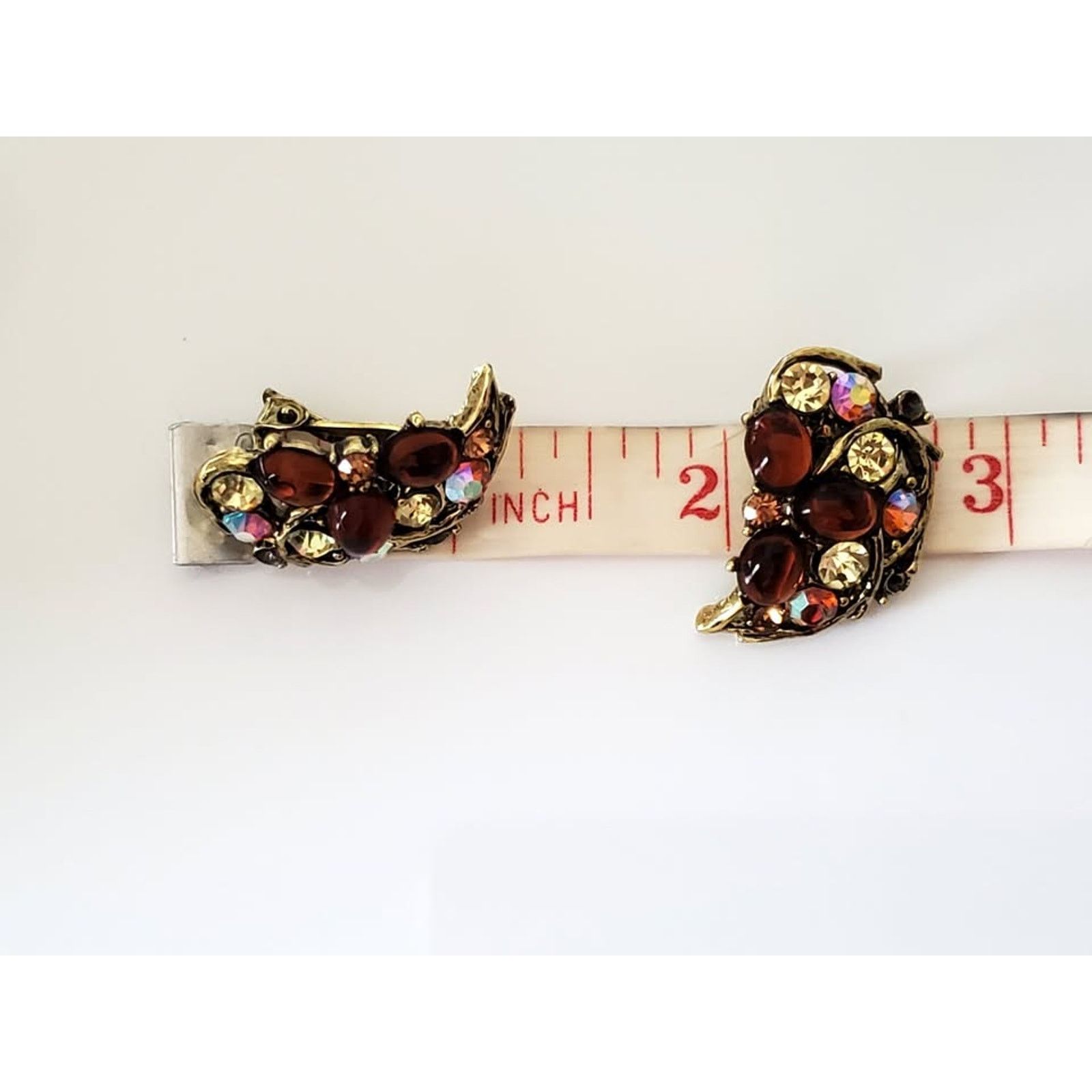 Other Vintage Mid-Century Amber Rhinestone Earrings by Weiss Size ONE SIZE - 5 Thumbnail