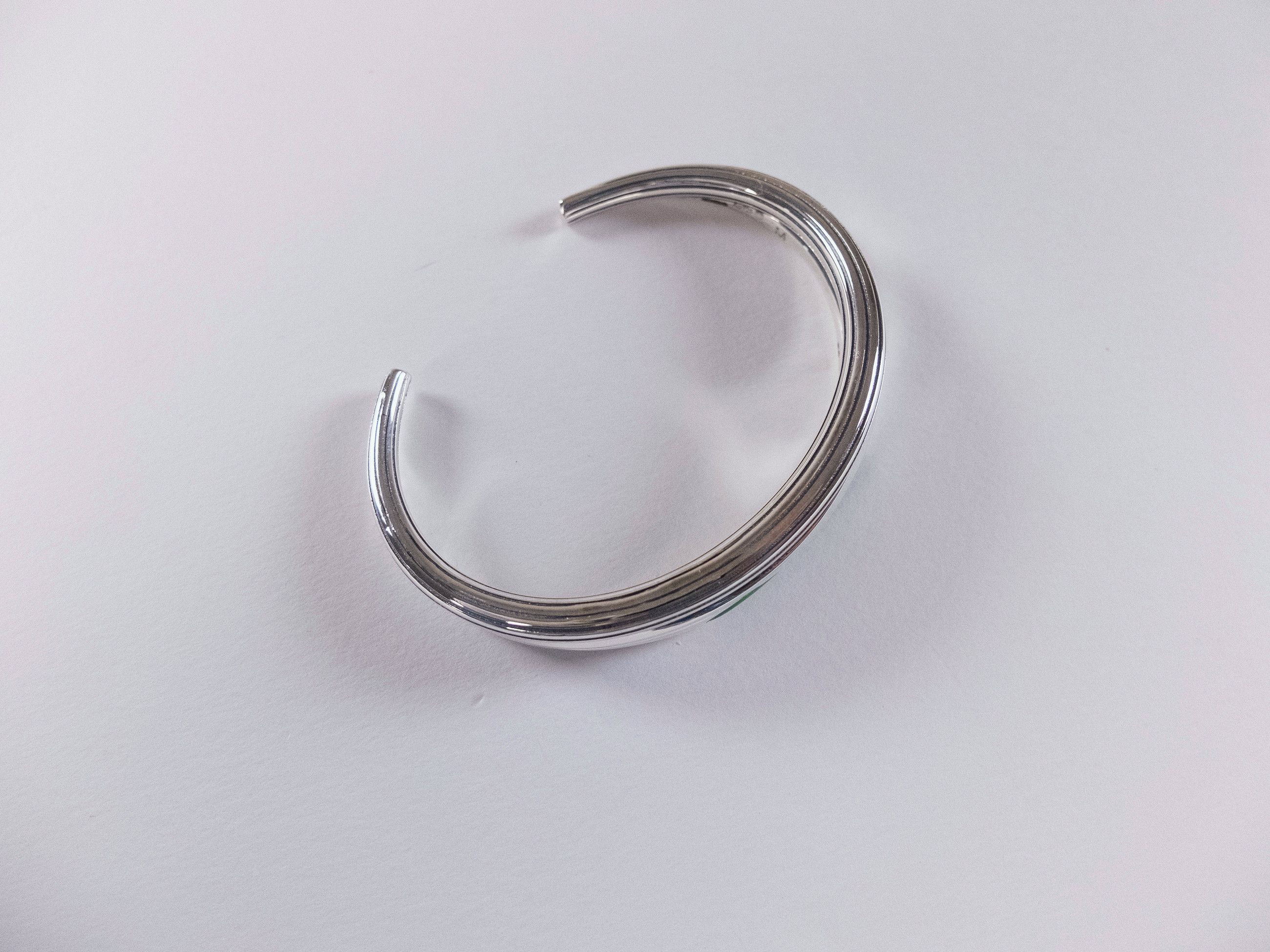 Bottega Veneta BOTTEGA VENETA Trio silver & green cuff bracelet Medium q Size ONE SIZE - 6 Thumbnail