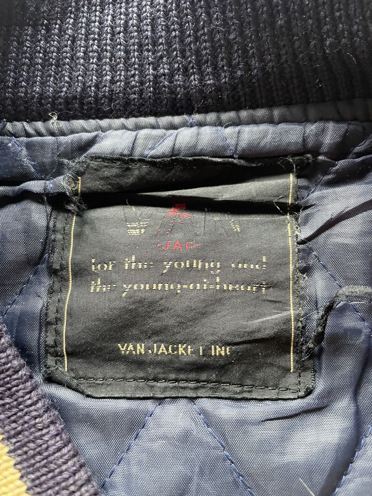 Van Vintage Van Varsity Leather Sleeve Jacket Size US L / EU 52-54 / 3 - 8 Thumbnail