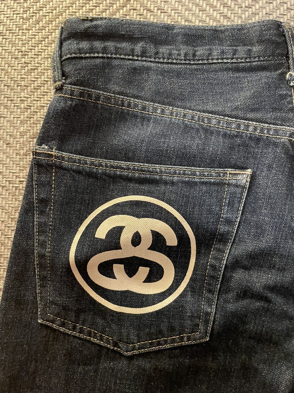 STUSSY DENIM WAHSED USED PANTS DOUBLE S