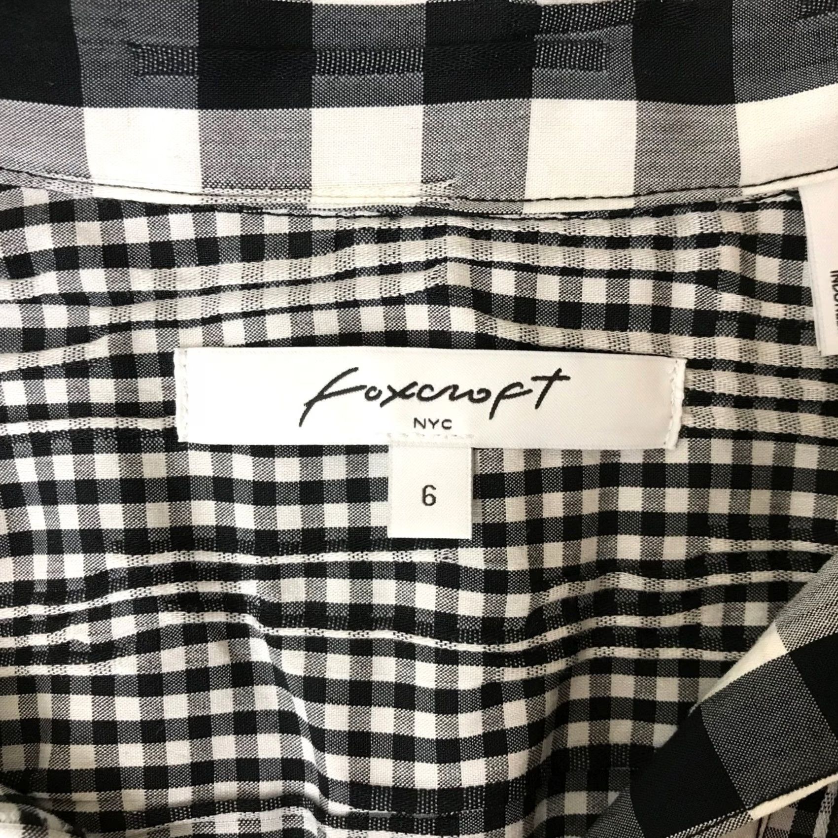 Vintage Foxcroft Shirt Dress Sz 6 Black White Gingham Button Front Collared Long Sleeve Size M / US 6-8 / IT 42-44 - 7 Thumbnail