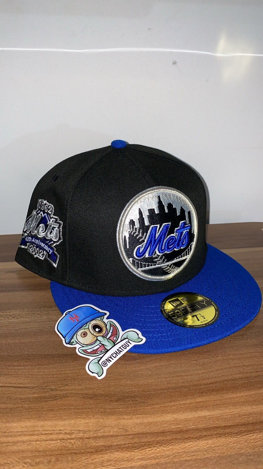 7 1/2 New York NY Mets Black Pearl Metallic Red 59fifty