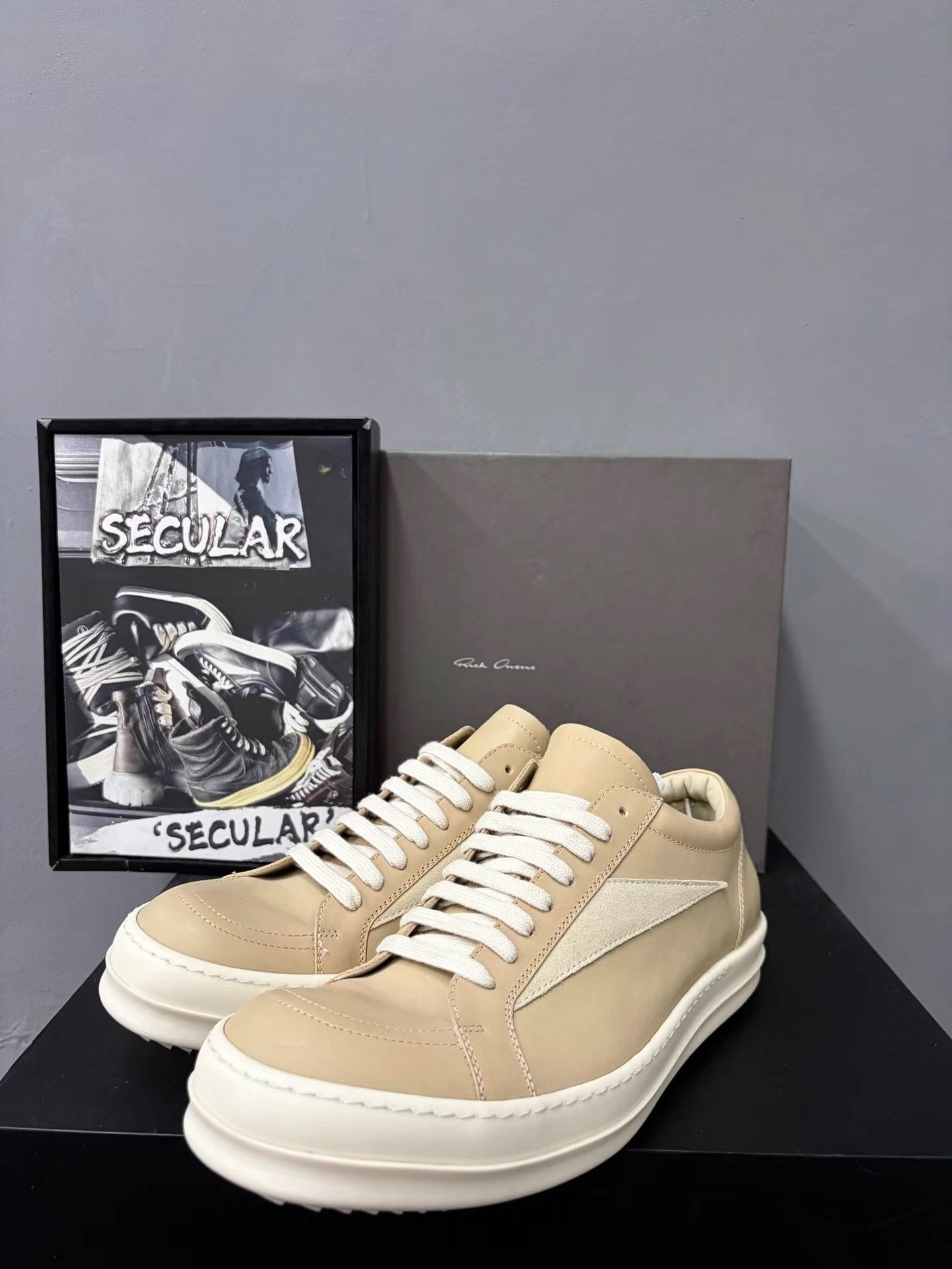 Rick Owens Rick Owens 25SS Ginger Yellow Leather Low-Tops K34 Size US 8 / EU 41 - 1 Thumbnail