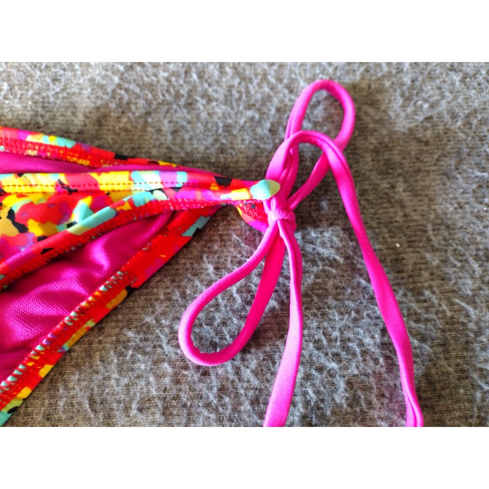 THAKOON Thakoon Women Bikini Bottoms Floral Watercolor Pink String Swimsuit L Blackout? Size 36" / US 14 / IT 50 - 3 Thumbnail