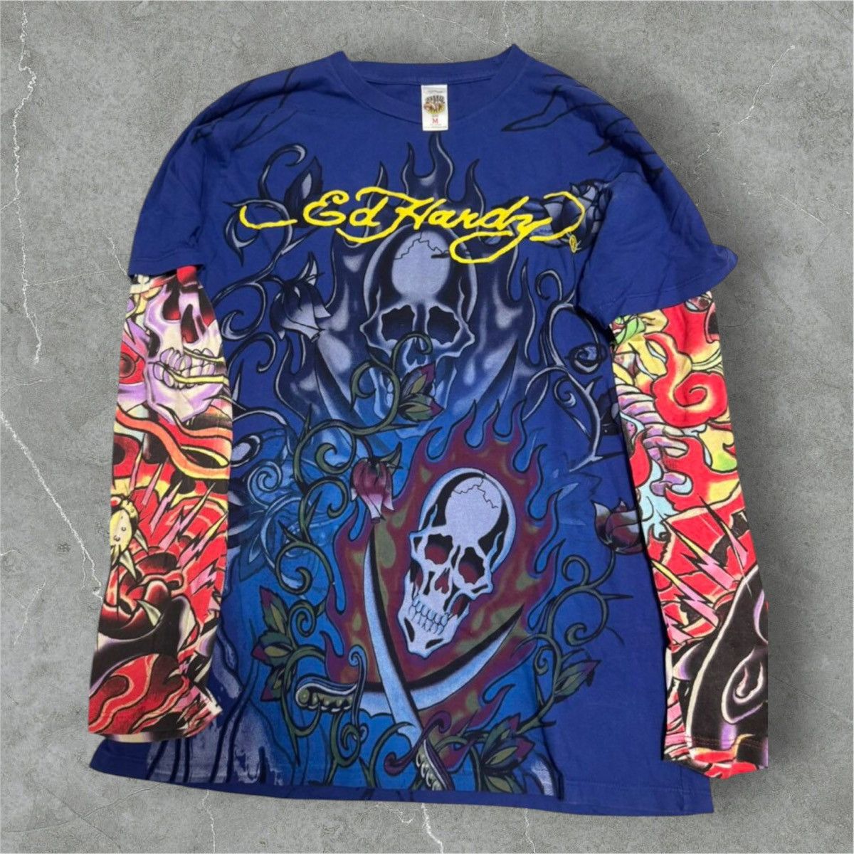 Ed Hardy × Japanese Brand Vintage Y2K Ed Hardy T Shirt Long Sleeve 