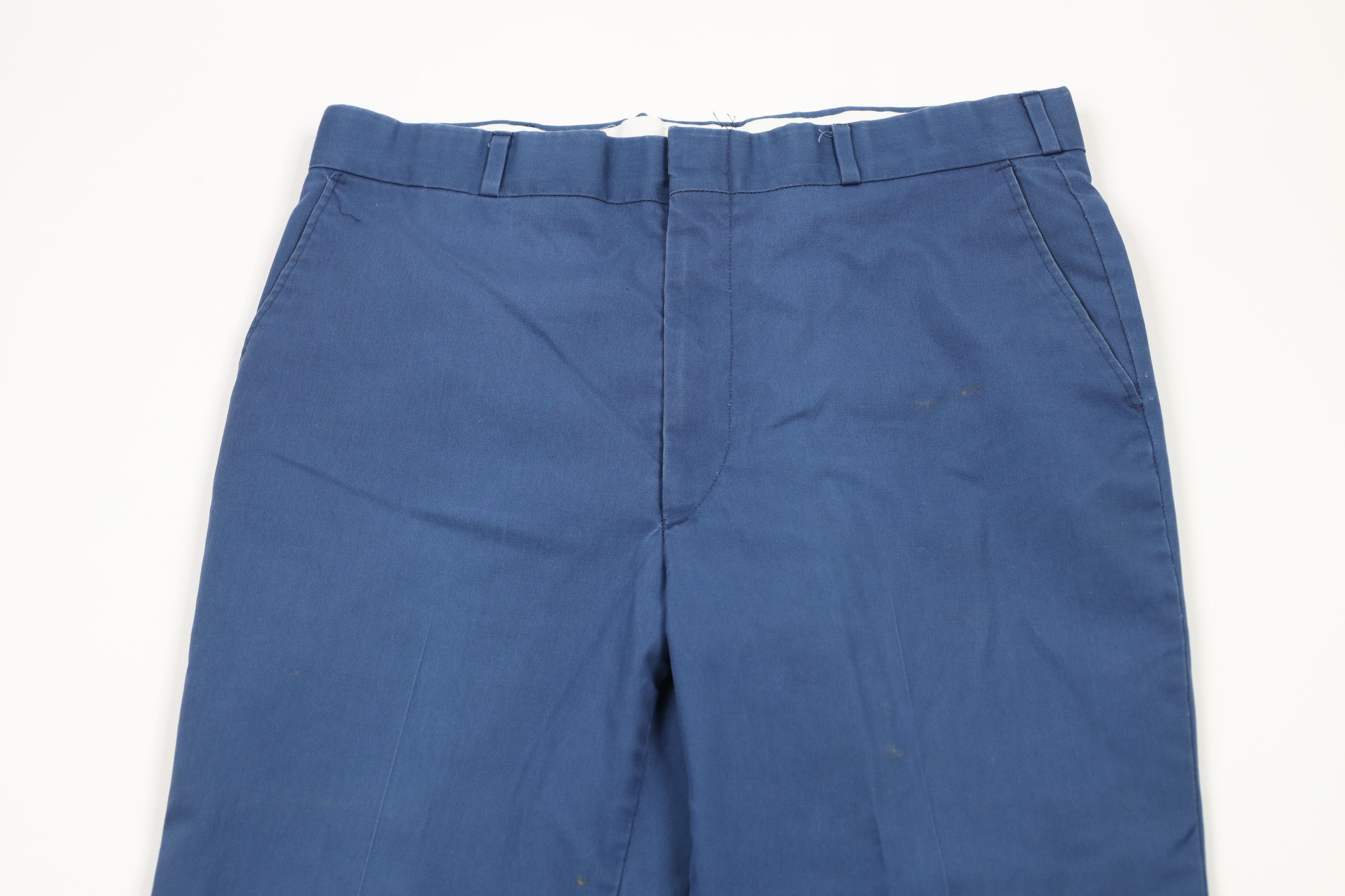 Vintage Vintage 70s Streetwear Flared Wide Leg Chino Pants Blue USA Size US 32 / EU 48 - 2 Thumbnail